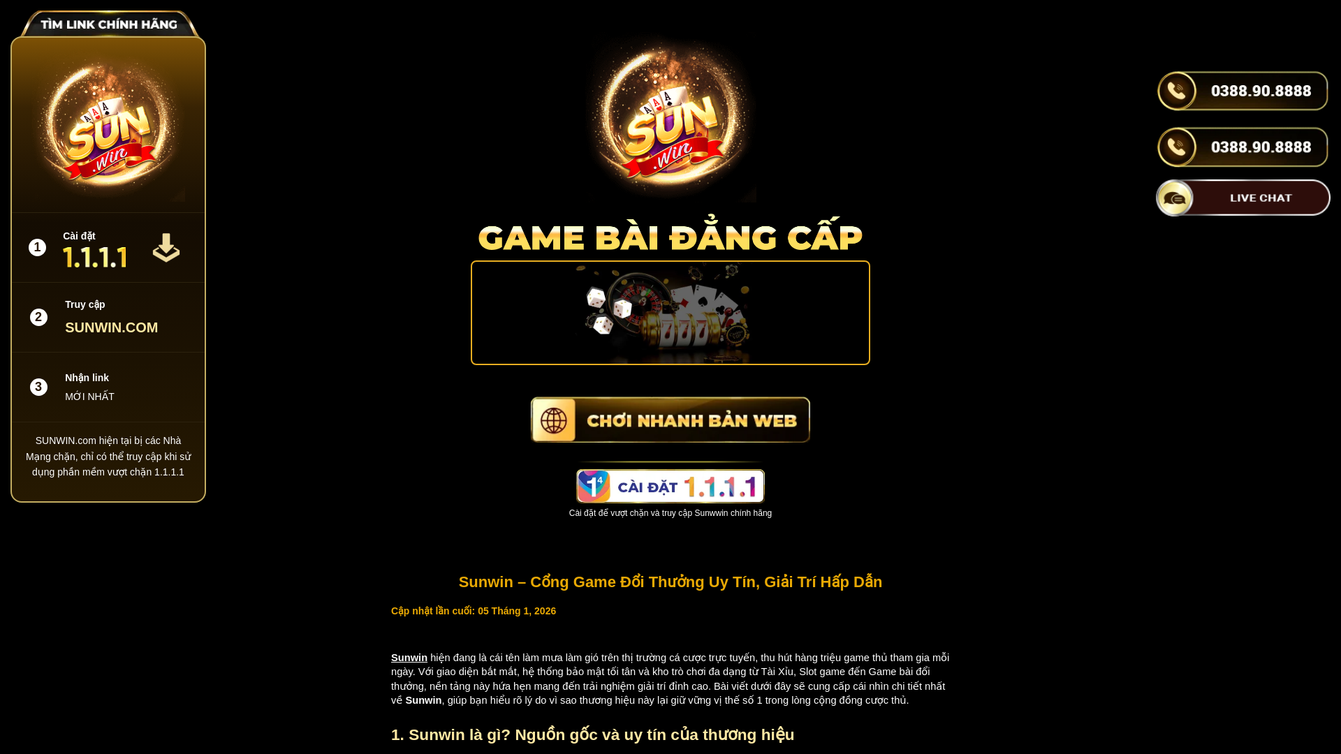 website screenshot of https://sunwinn1.net