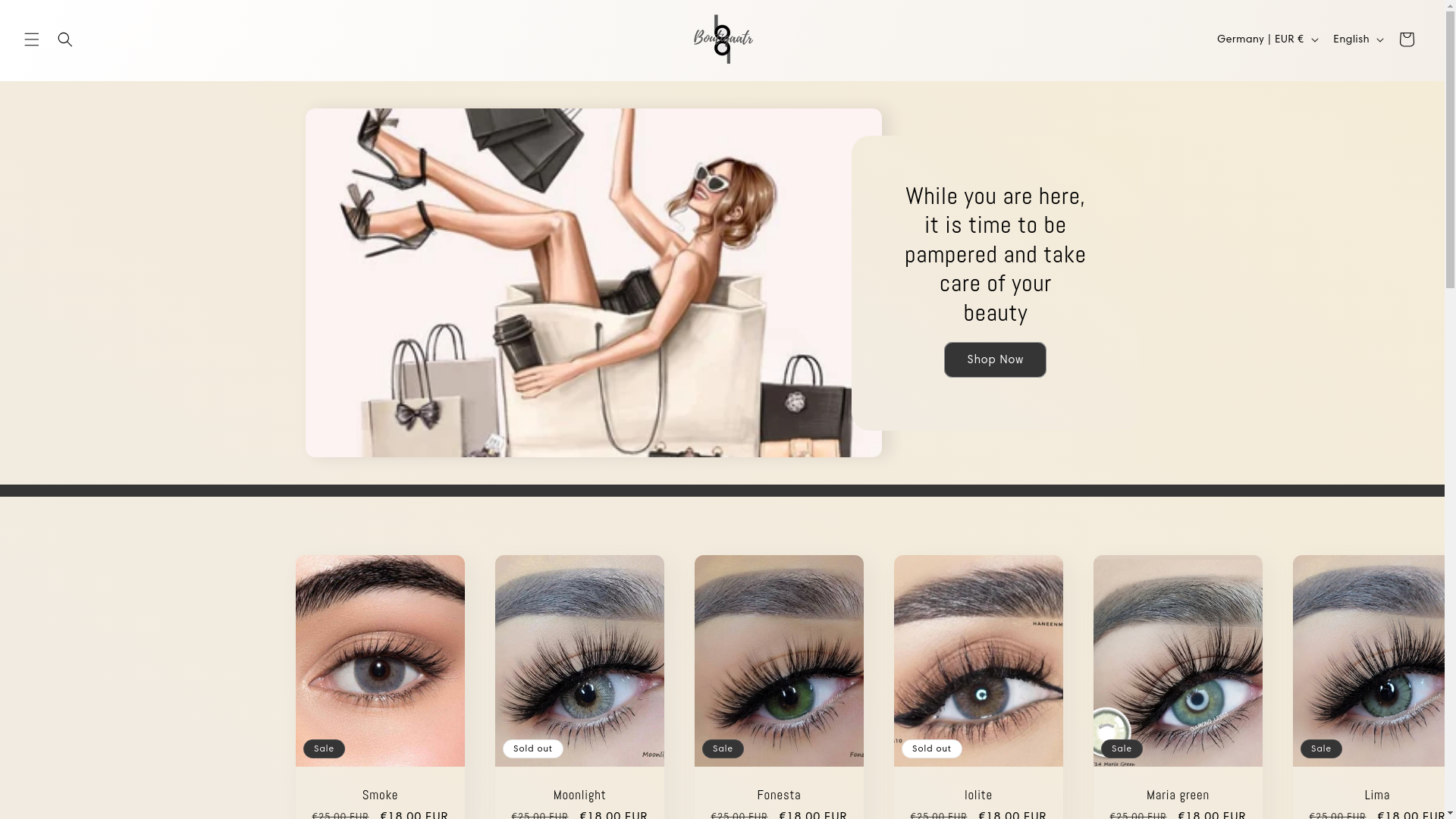 website screenshot of https://glamali.store/