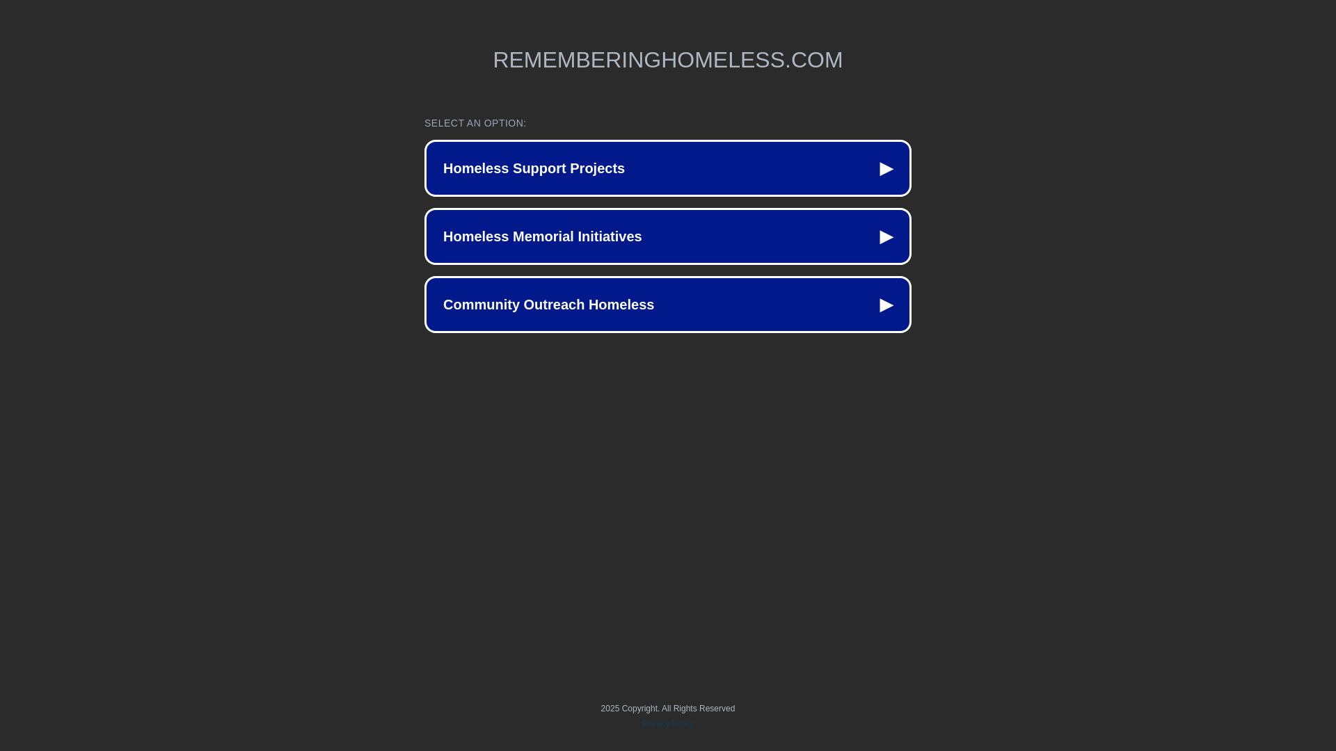 website screenshot of https://rememberinghomeless.com