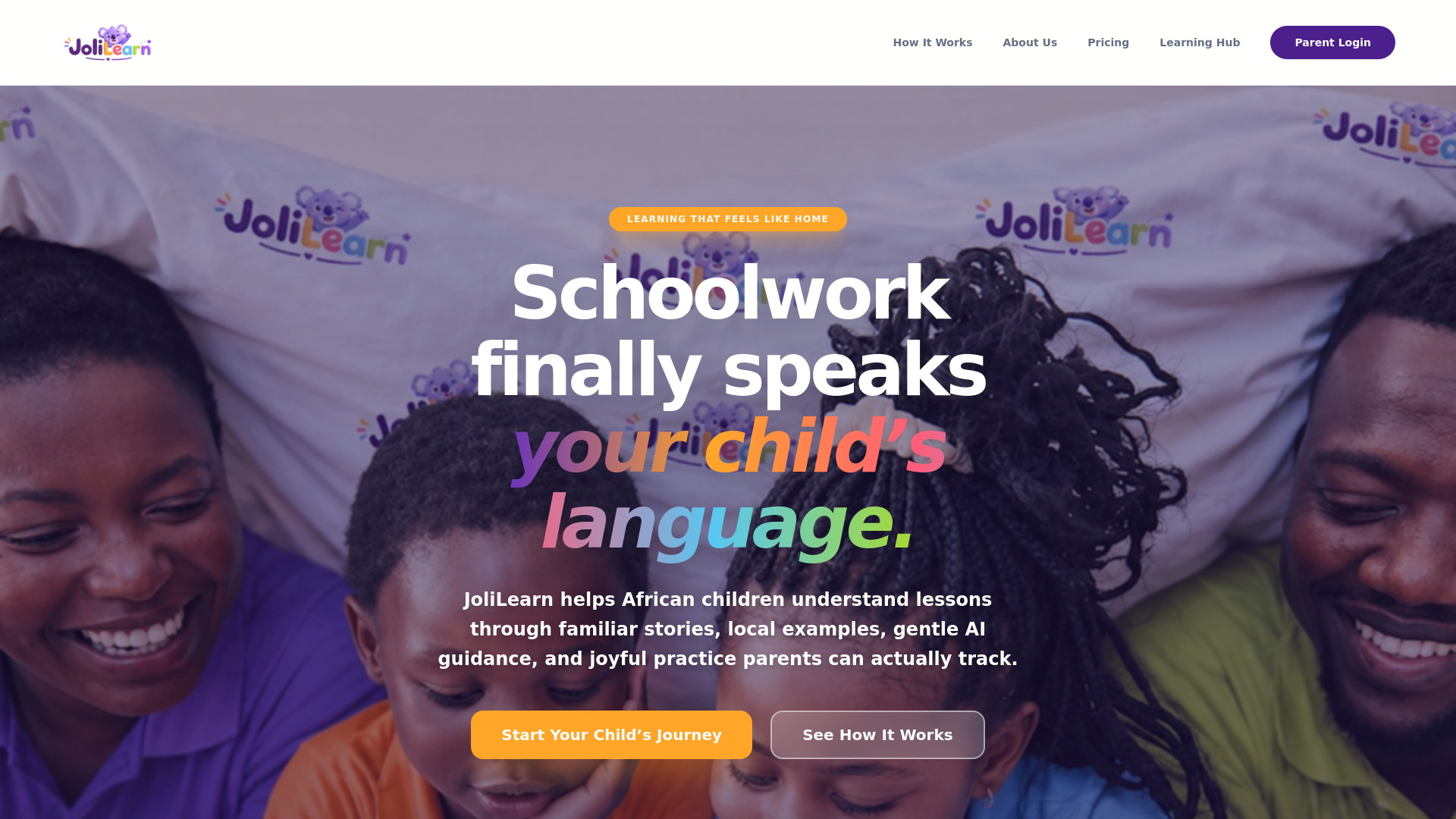 website screenshot of https://jolilearn.com/
