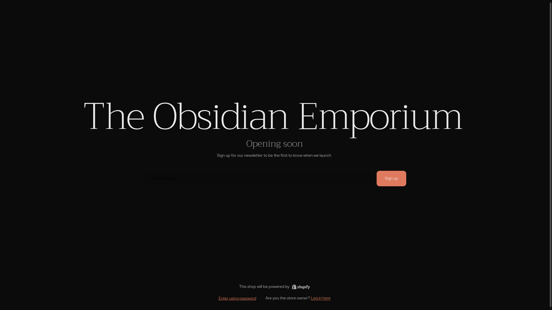 website screenshot of https://theobsidianemporium.com/