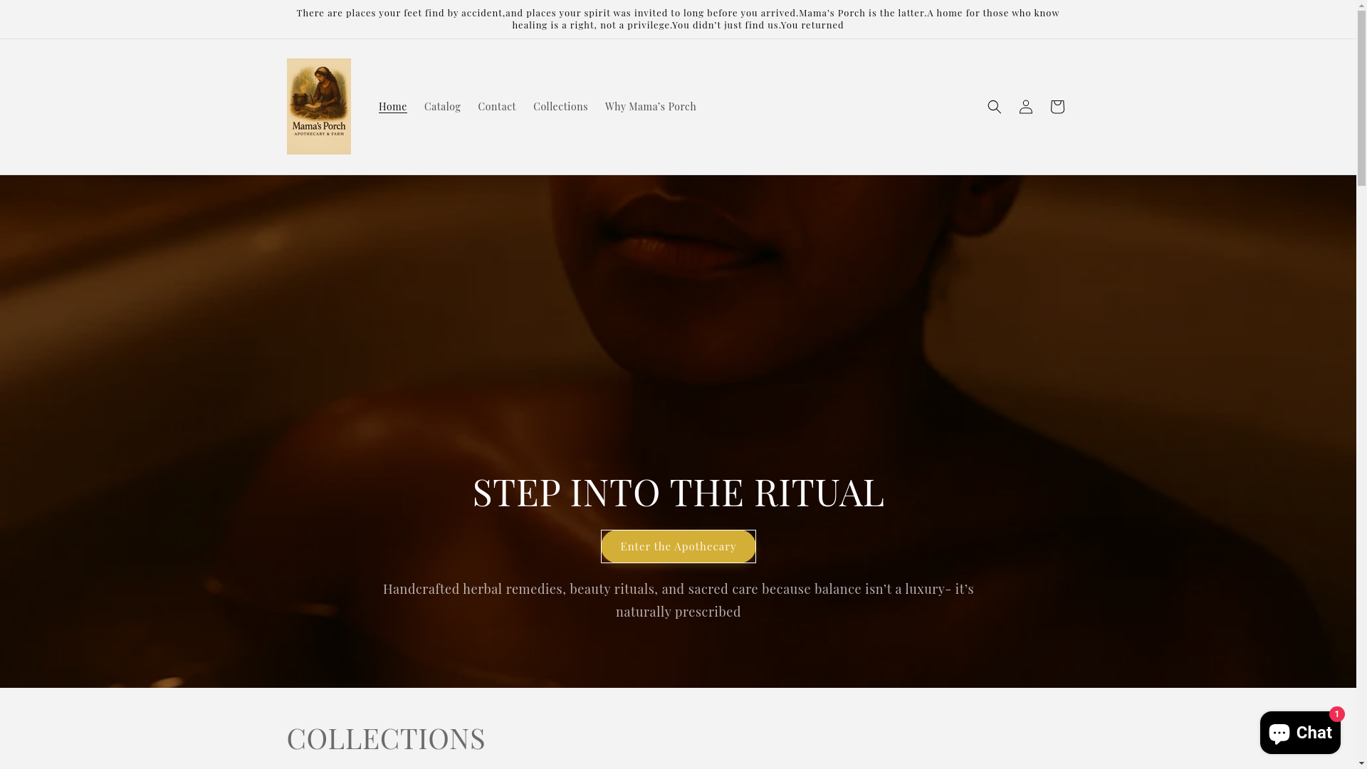 website screenshot of https://mamasporchapothecary.com/