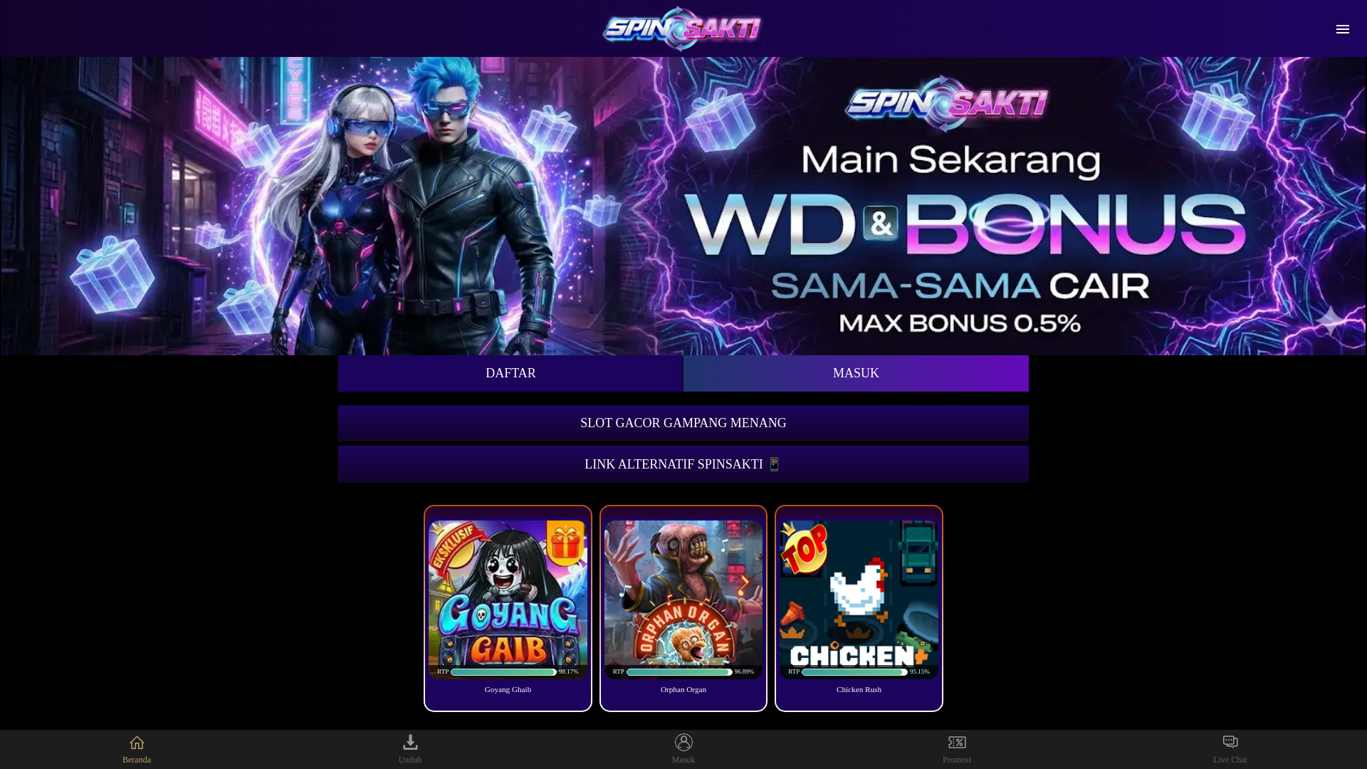 website screenshot of https://spinsakti-we-spin.pages.dev/