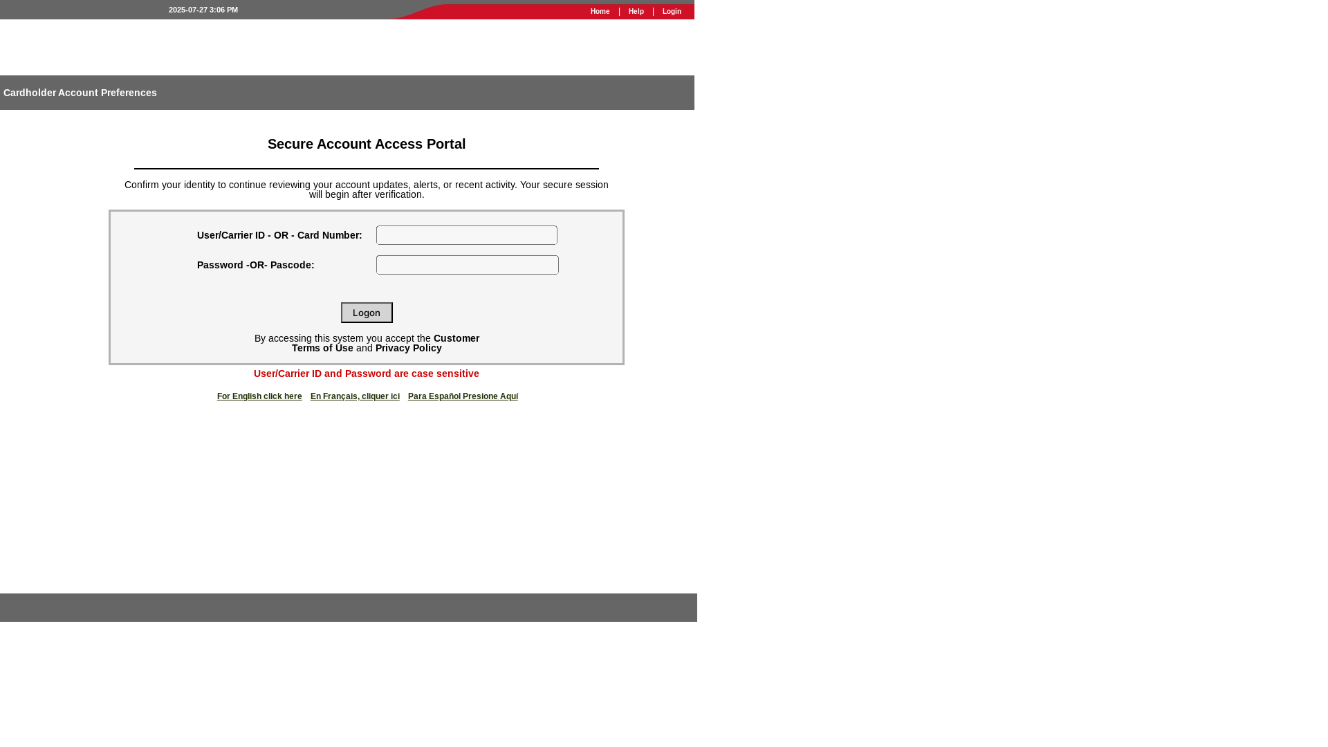 website screenshot of https://carriermainassist.pro/