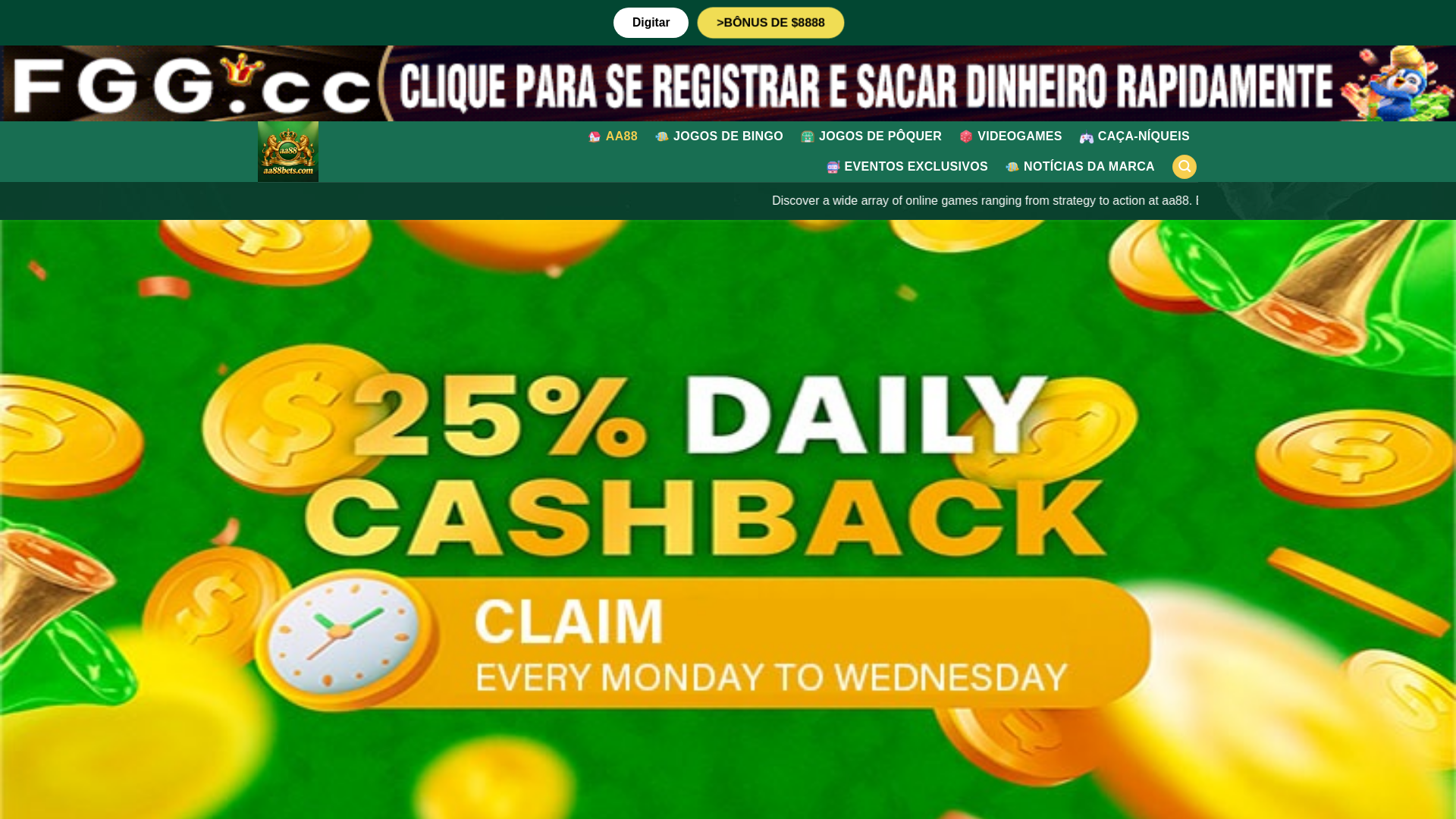 website screenshot of https://aa88bets.com/