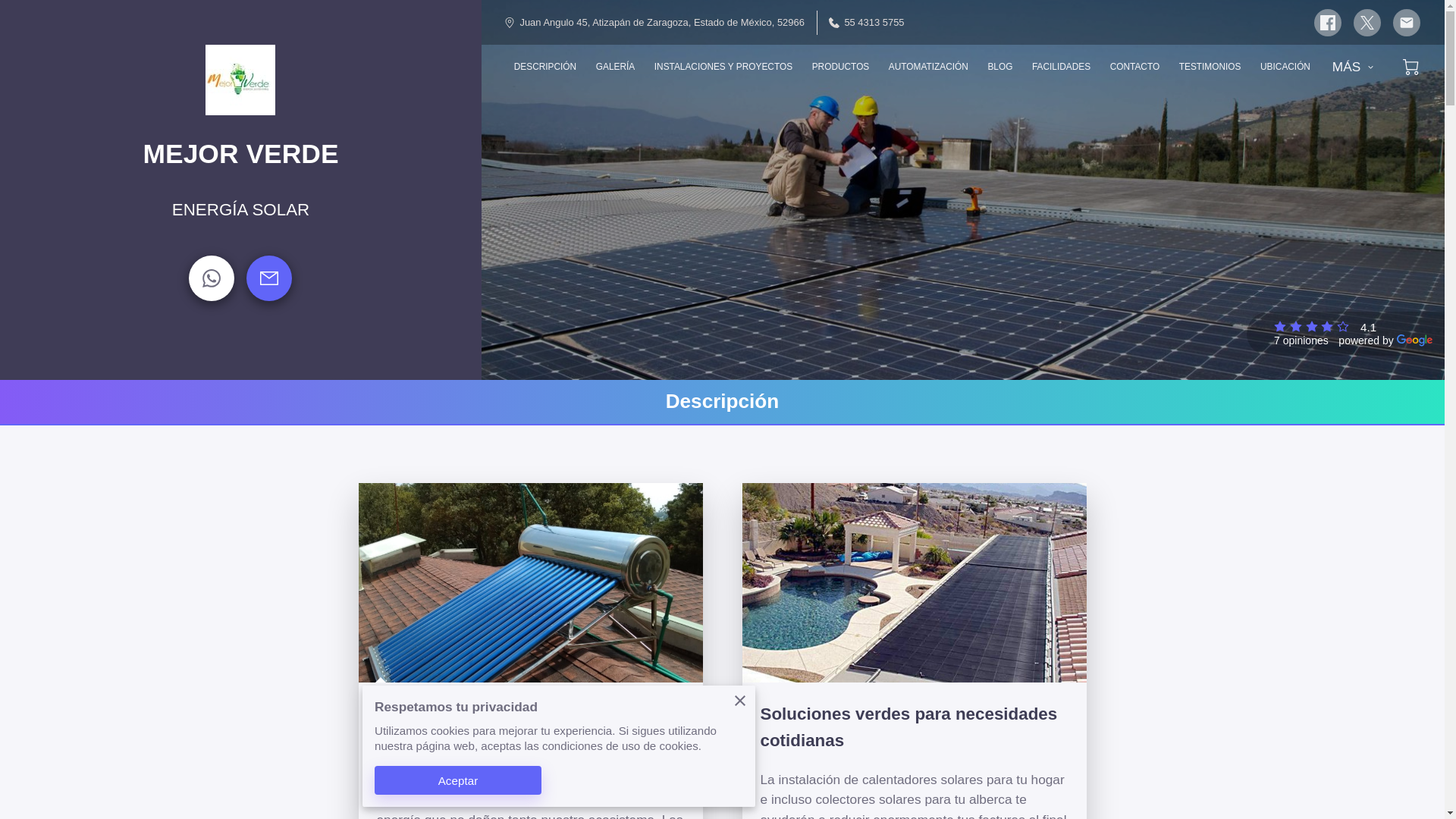 website screenshot of https://mejorverde.com/