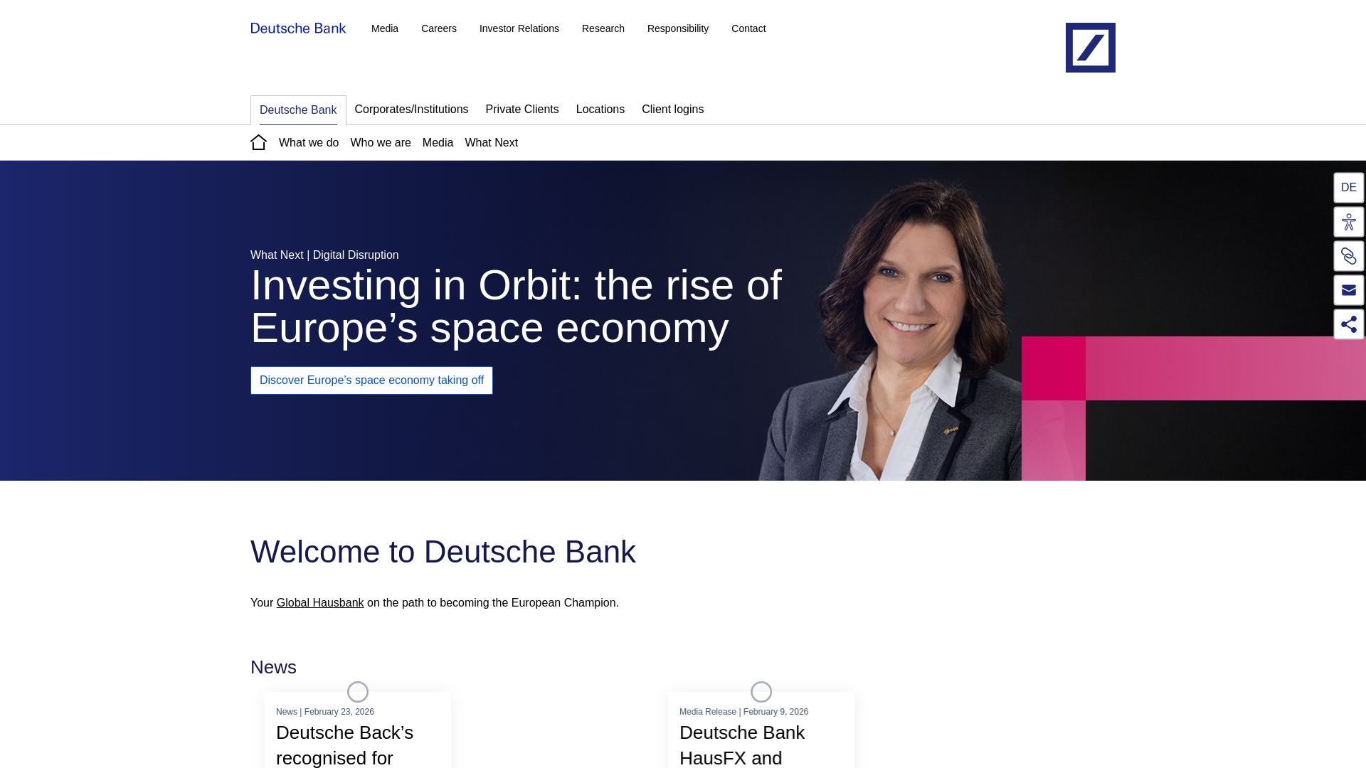 website screenshot of https://db.com/