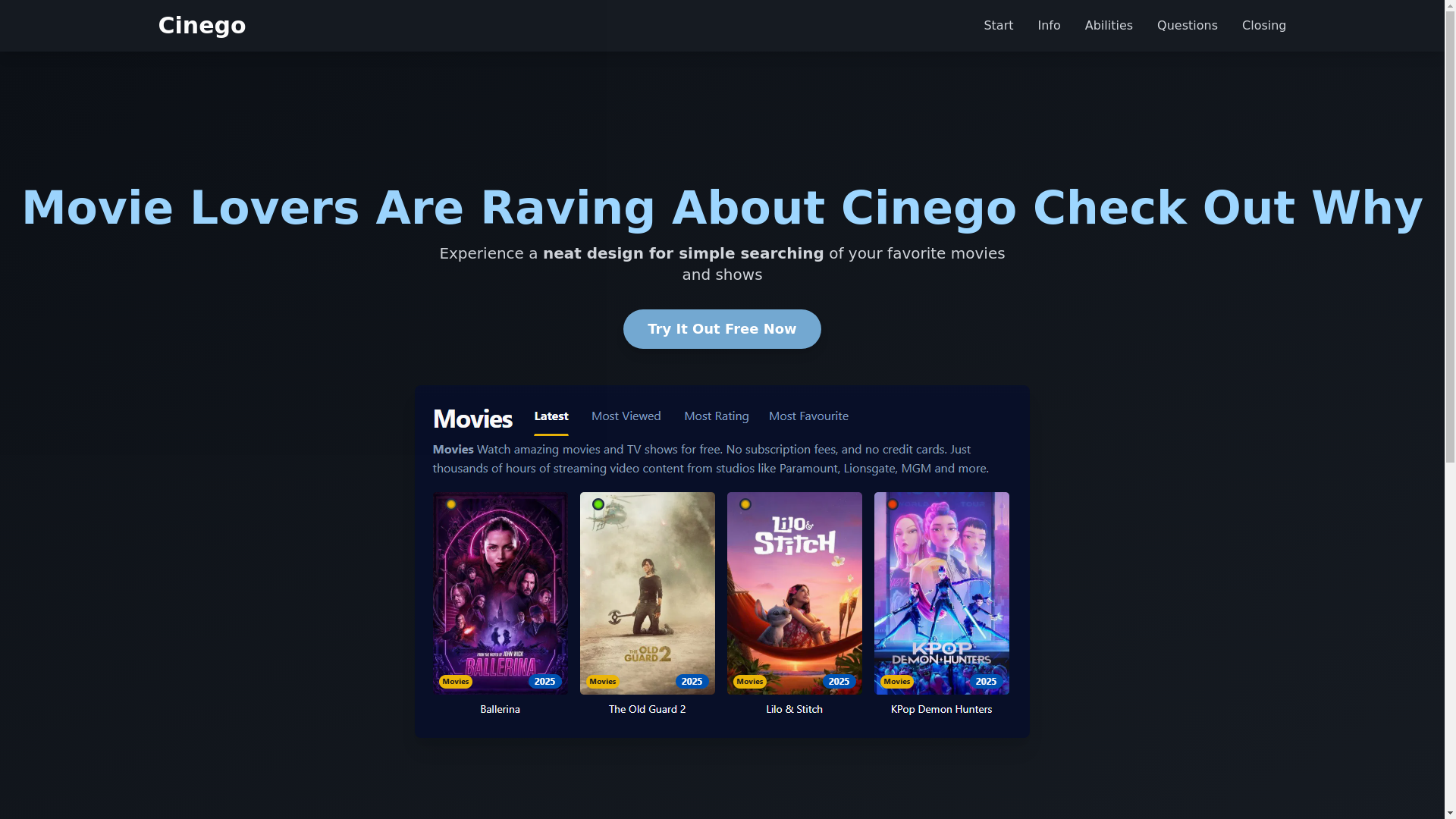 website screenshot of https://cinego-3gag.pages.dev/
