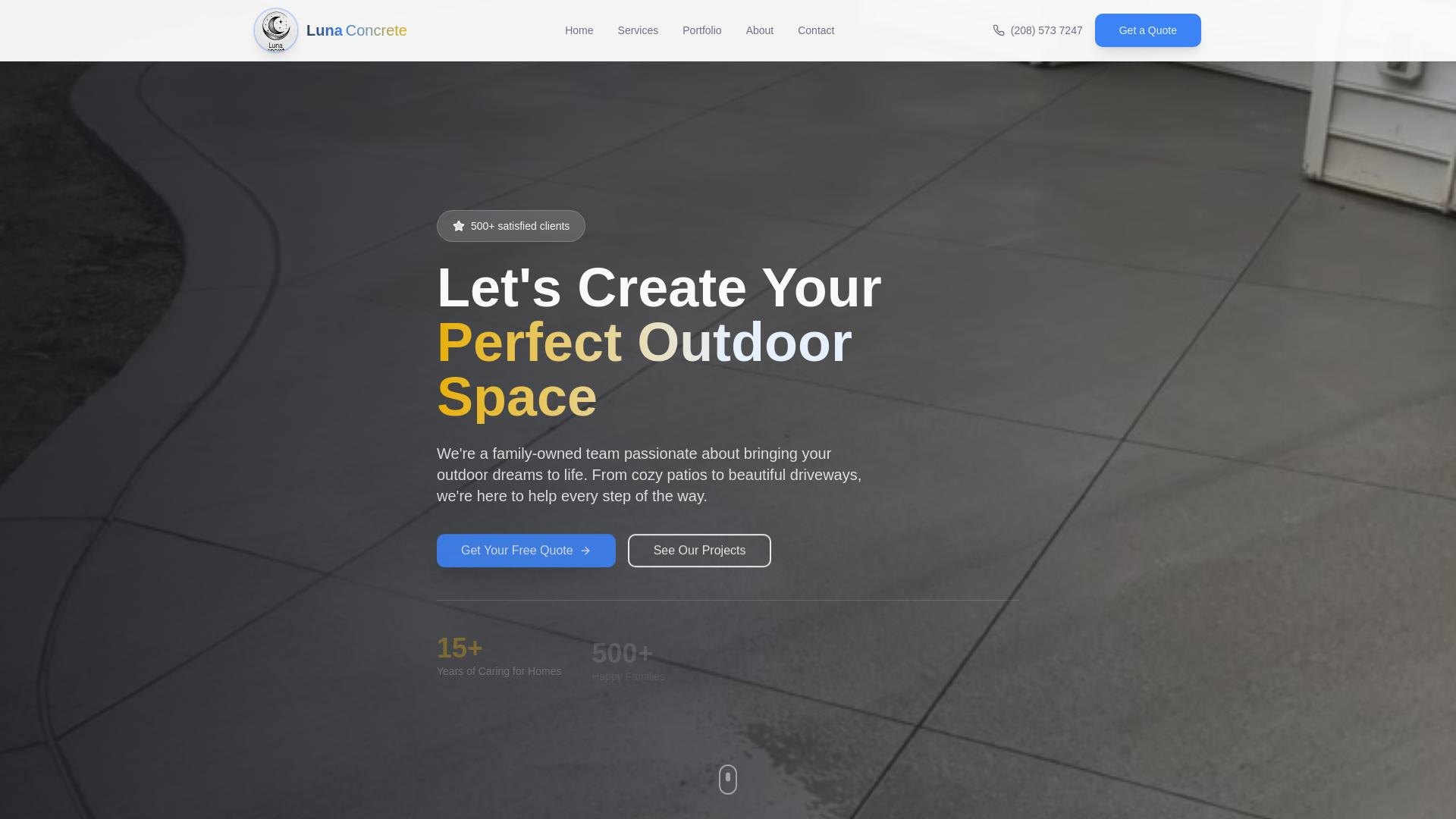 website screenshot of https://lunaconcrete.world