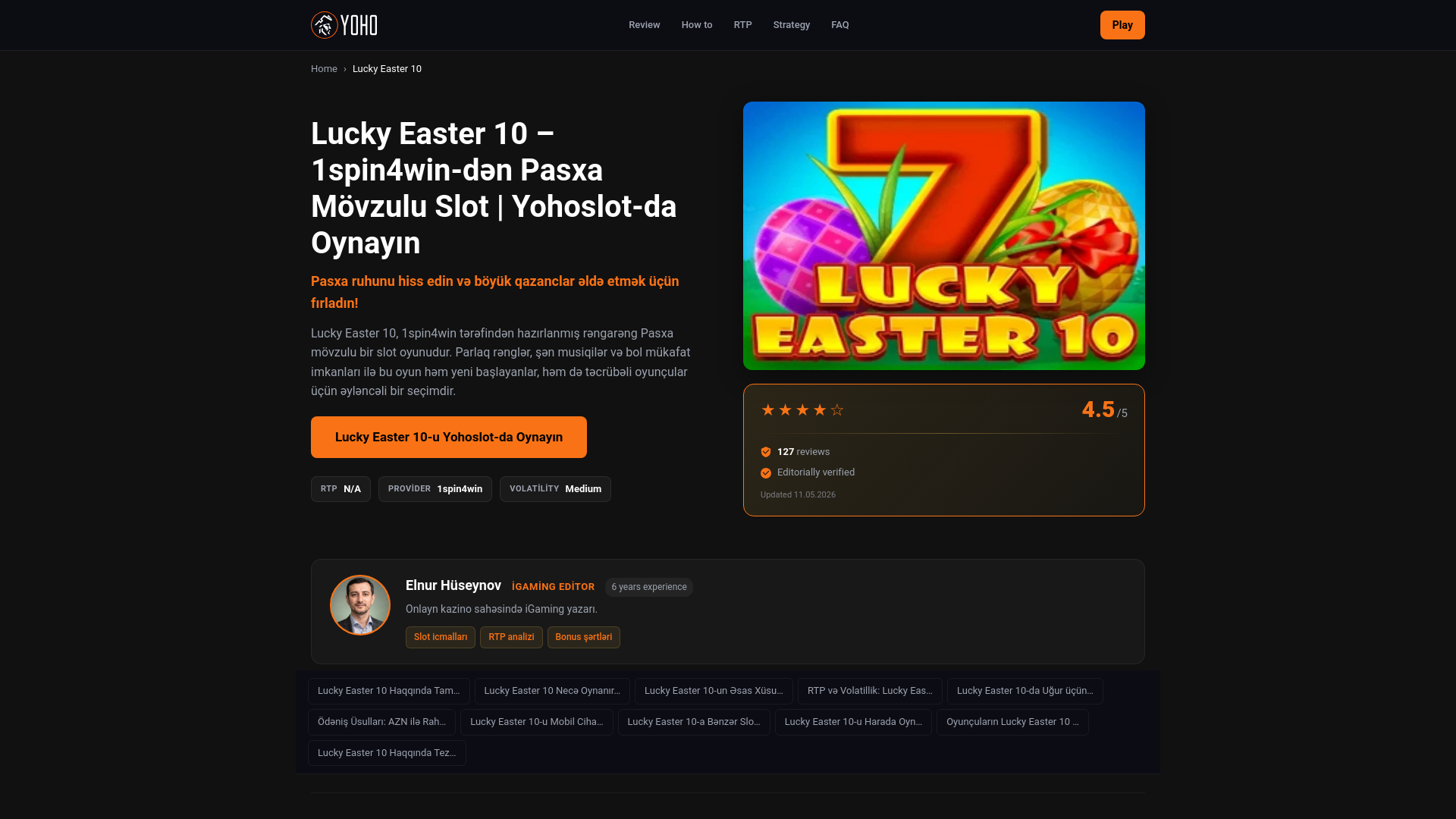 website screenshot of https://yohoslot-lucky-easter-10.pages.dev/