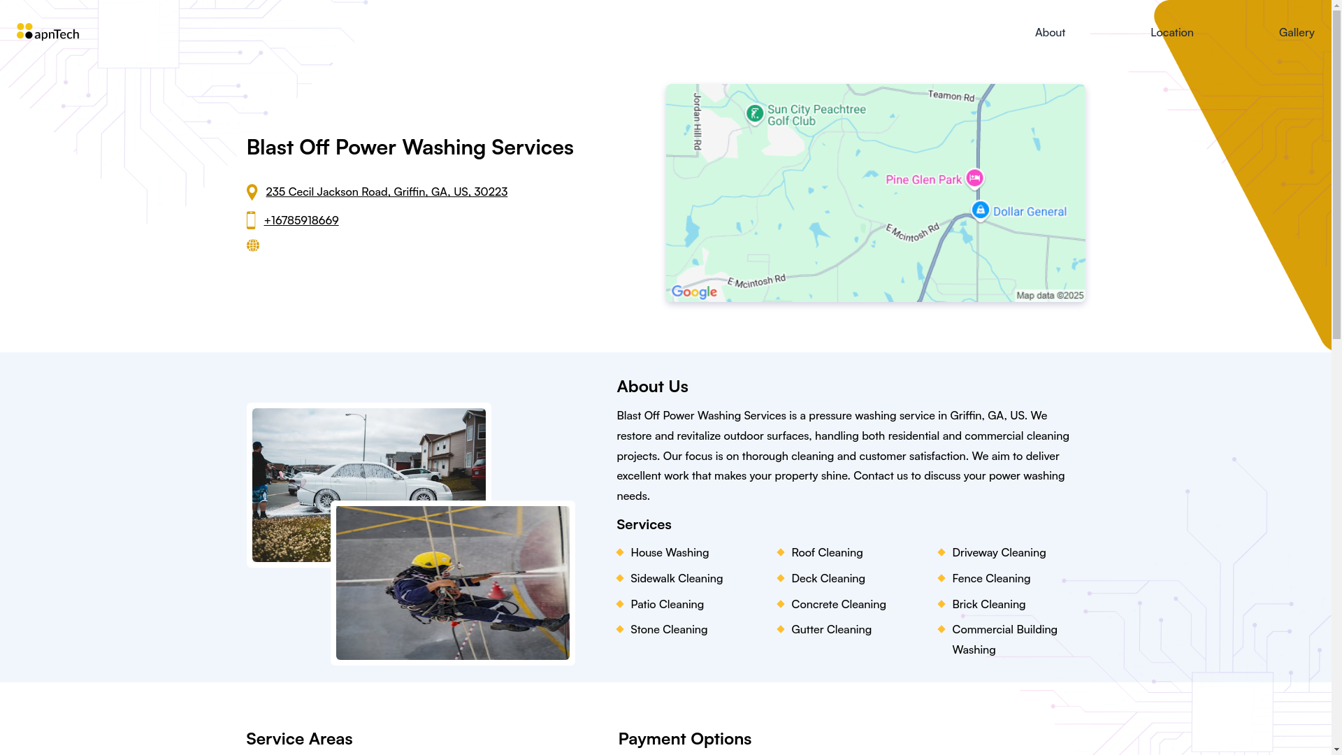 website screenshot of https://blastoffpowerwashingservices.online/