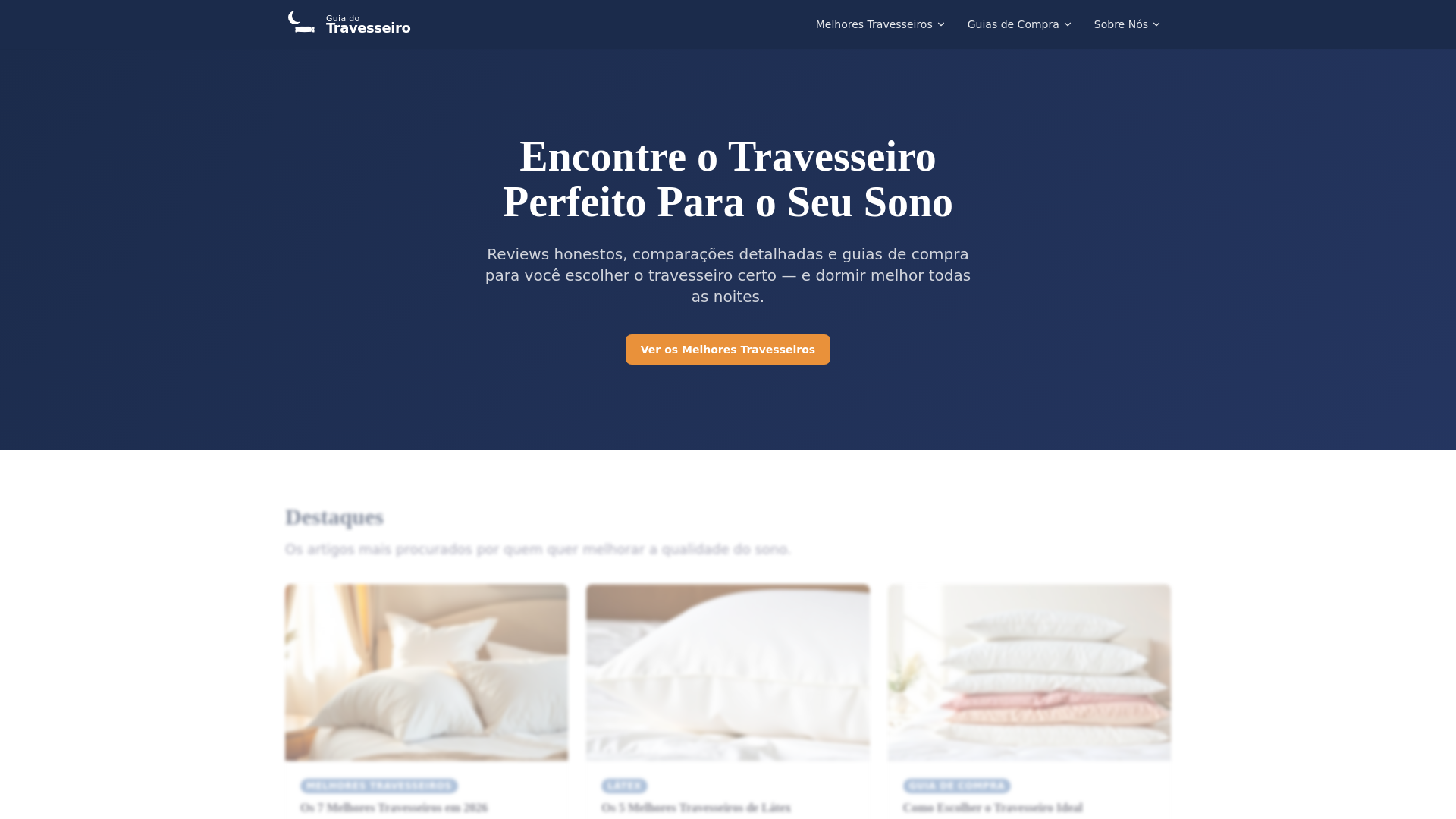 website screenshot of https://guiadotravesseiro.com.br