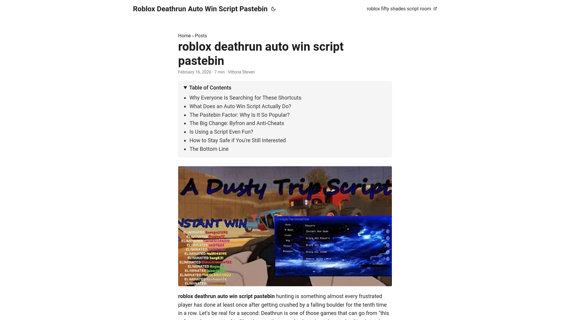 website screenshot of https://robloxdeathrunautowinscriptpastebin.pages.dev/