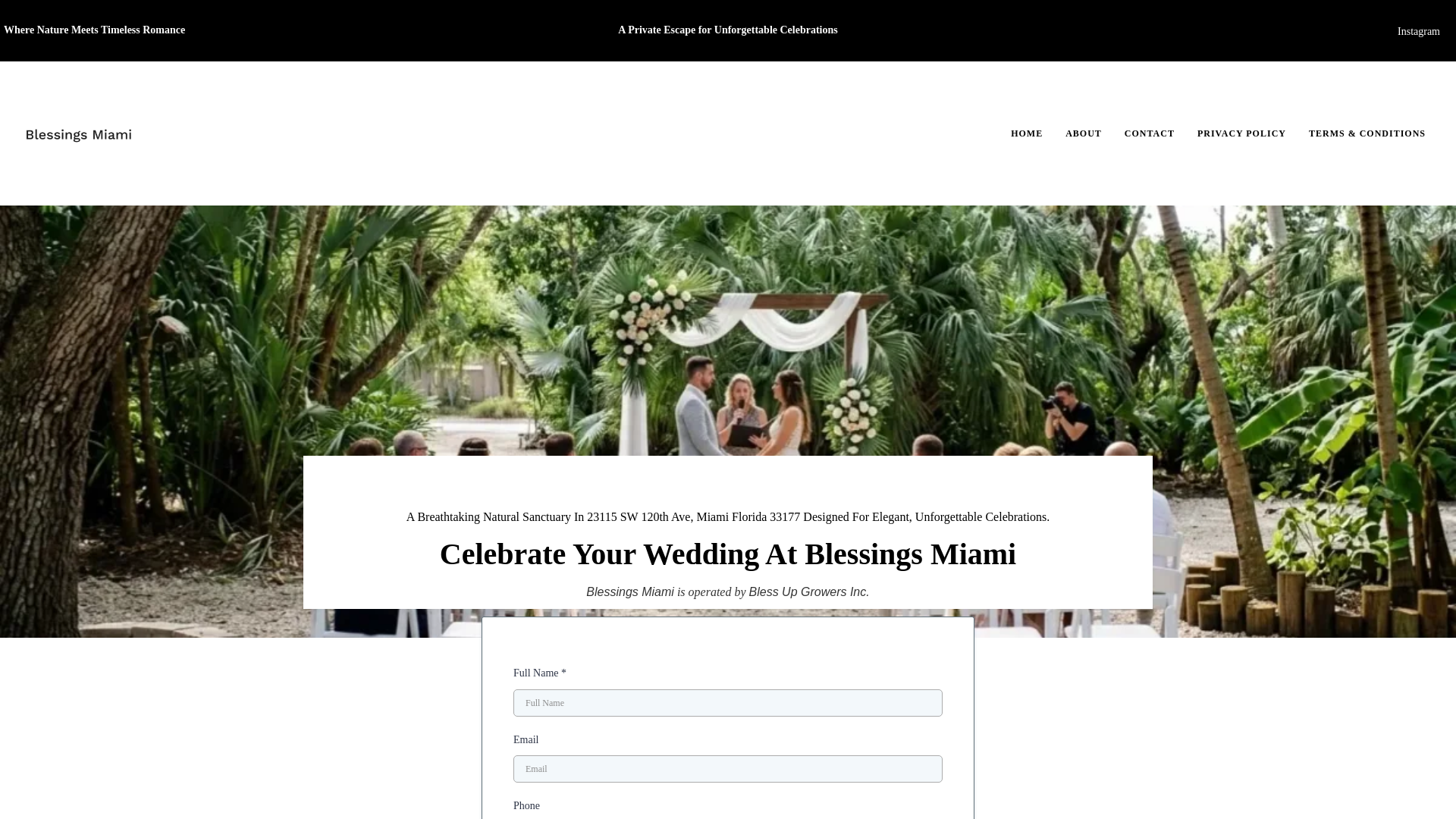 website screenshot of https://blessings-miami.com/