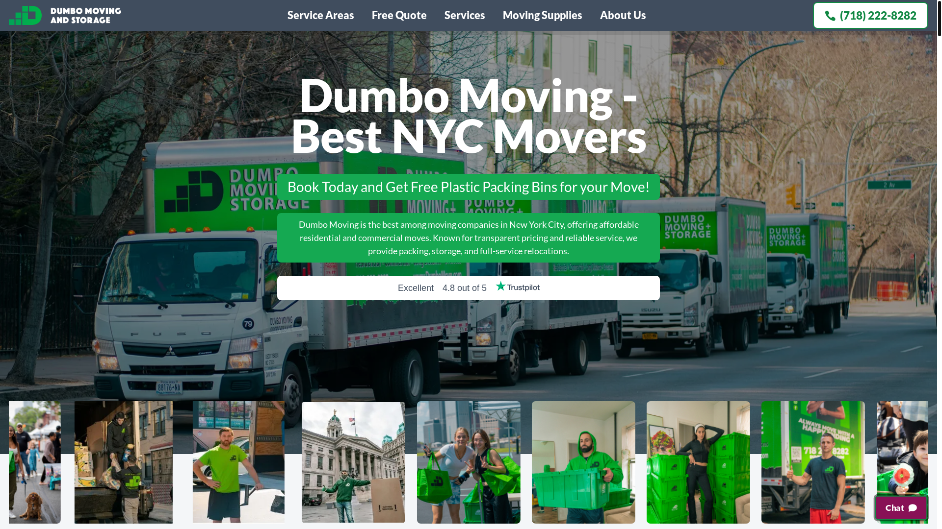 website screenshot of https://alldumbomoving.com/