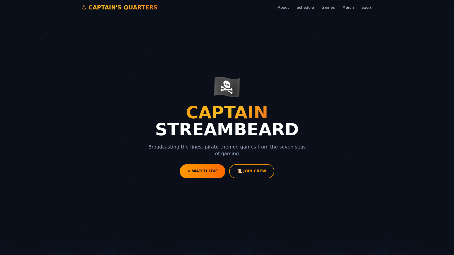 website screenshot of https://pirate-streamer.pages.dev/