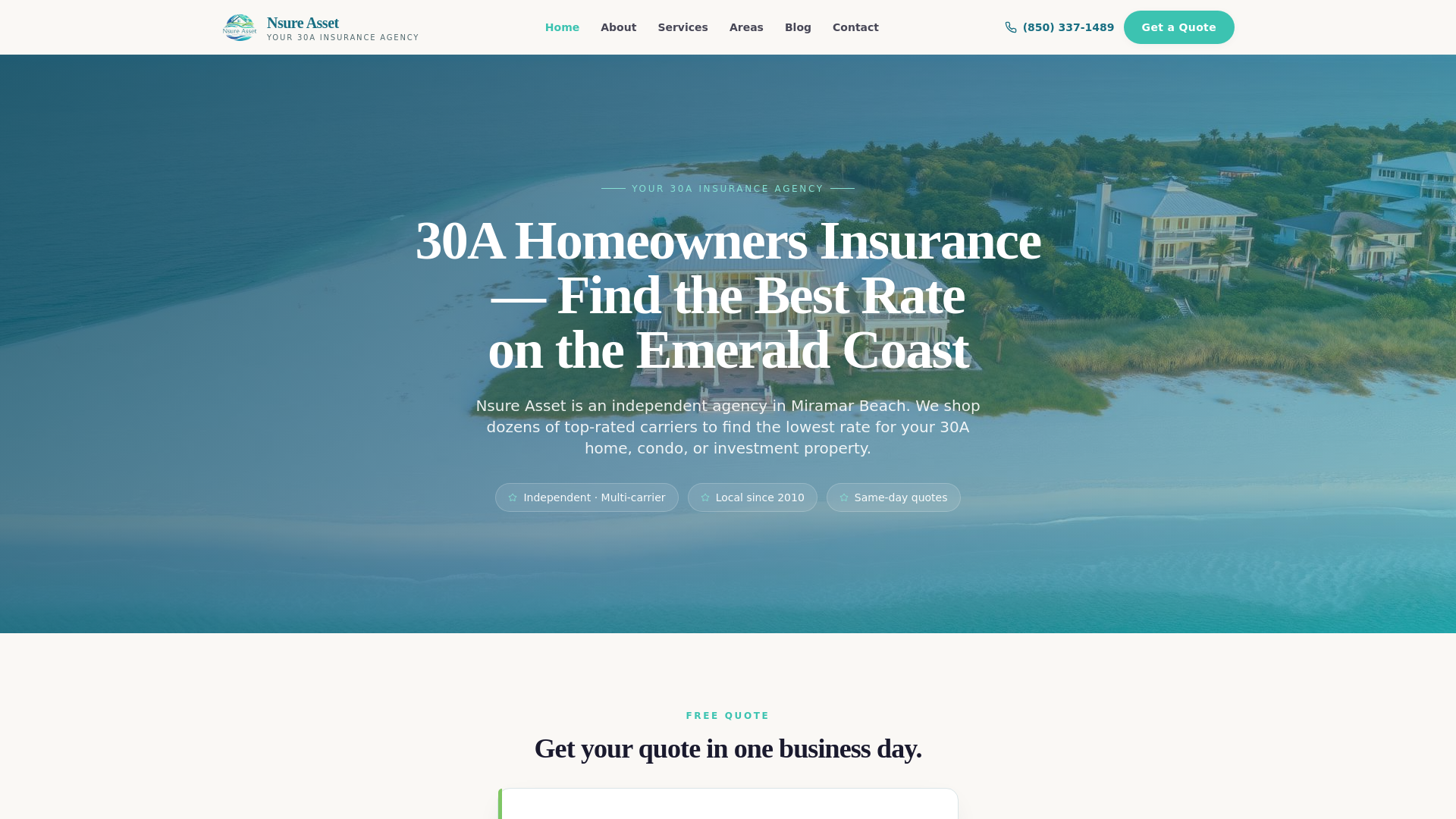 website screenshot of https://nsureasset.com/