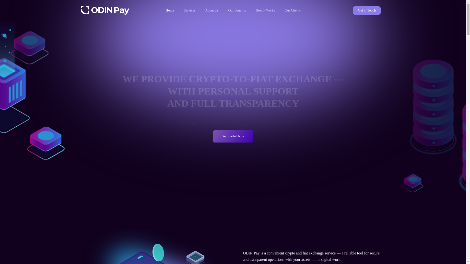 website screenshot of https://odinpay.eu/