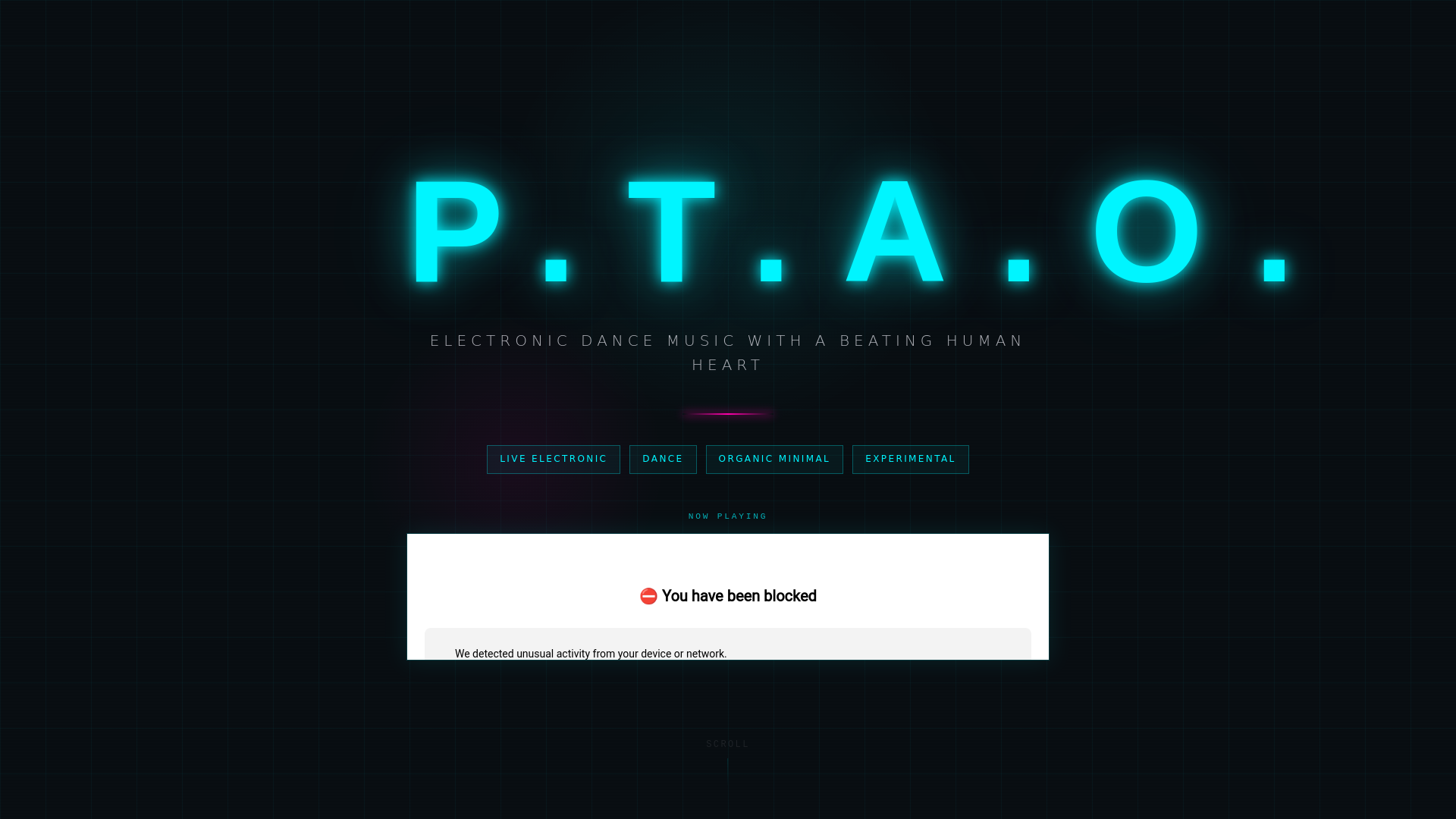 website screenshot of https://ptaodance.com/