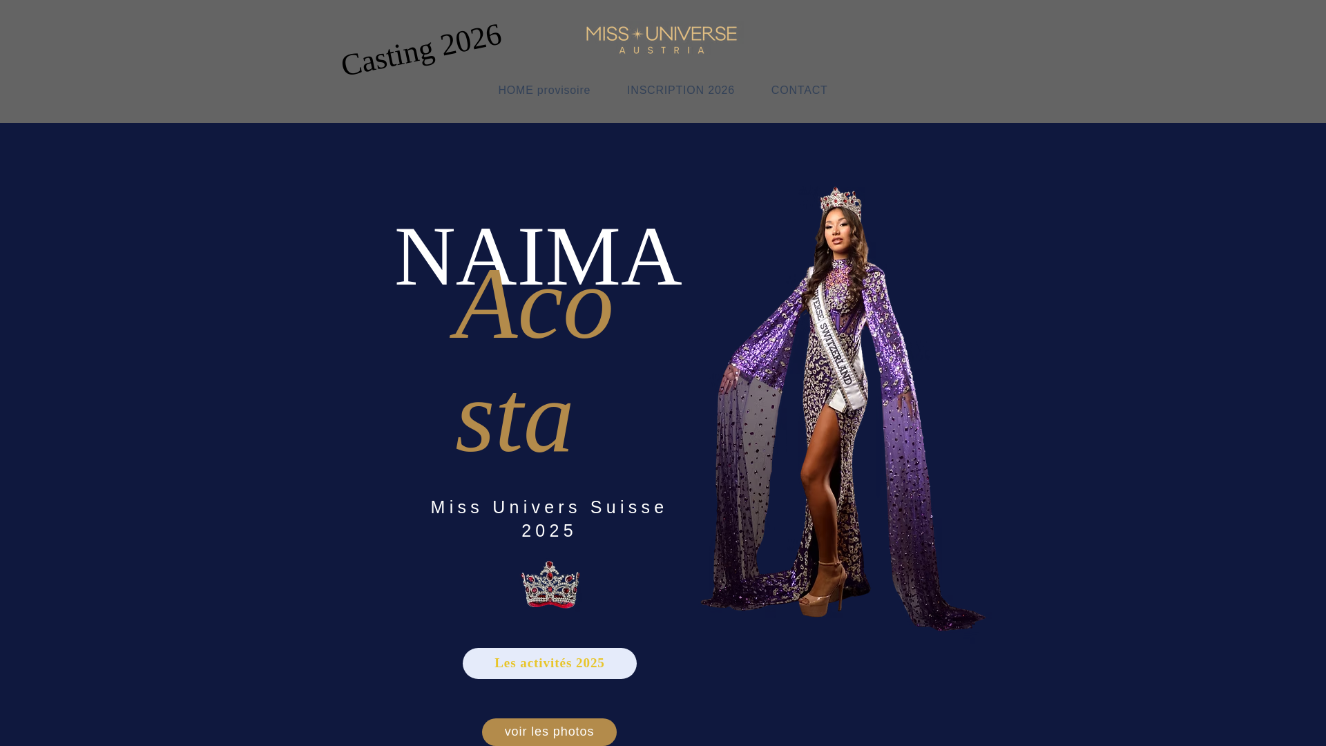 website screenshot of https://missuniverse-austria.at