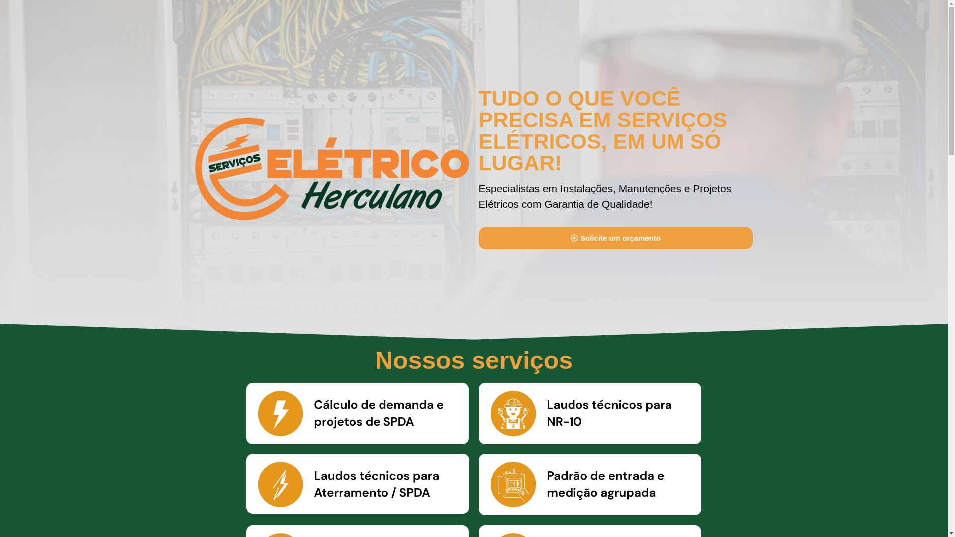 website screenshot of https://eletricaherculano.com.br/