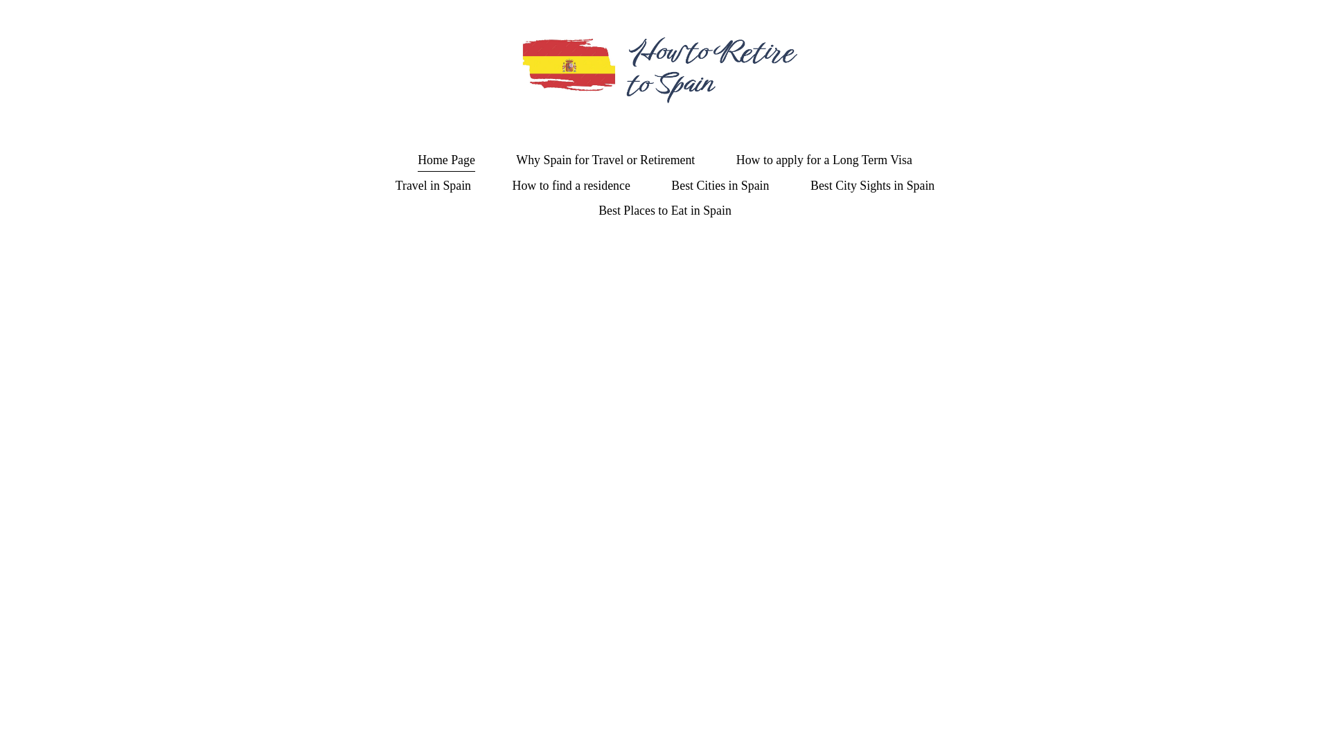 website screenshot of https://spaintravelandretirementguide.com/