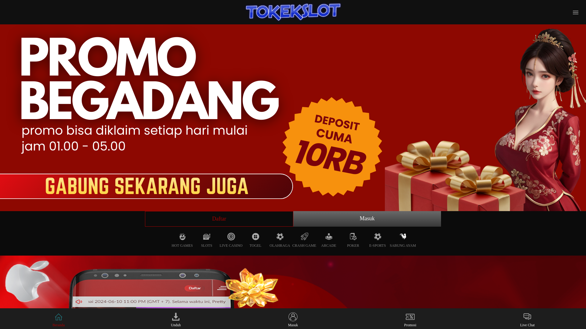 website screenshot of https://amptokekslot.pages.dev/
