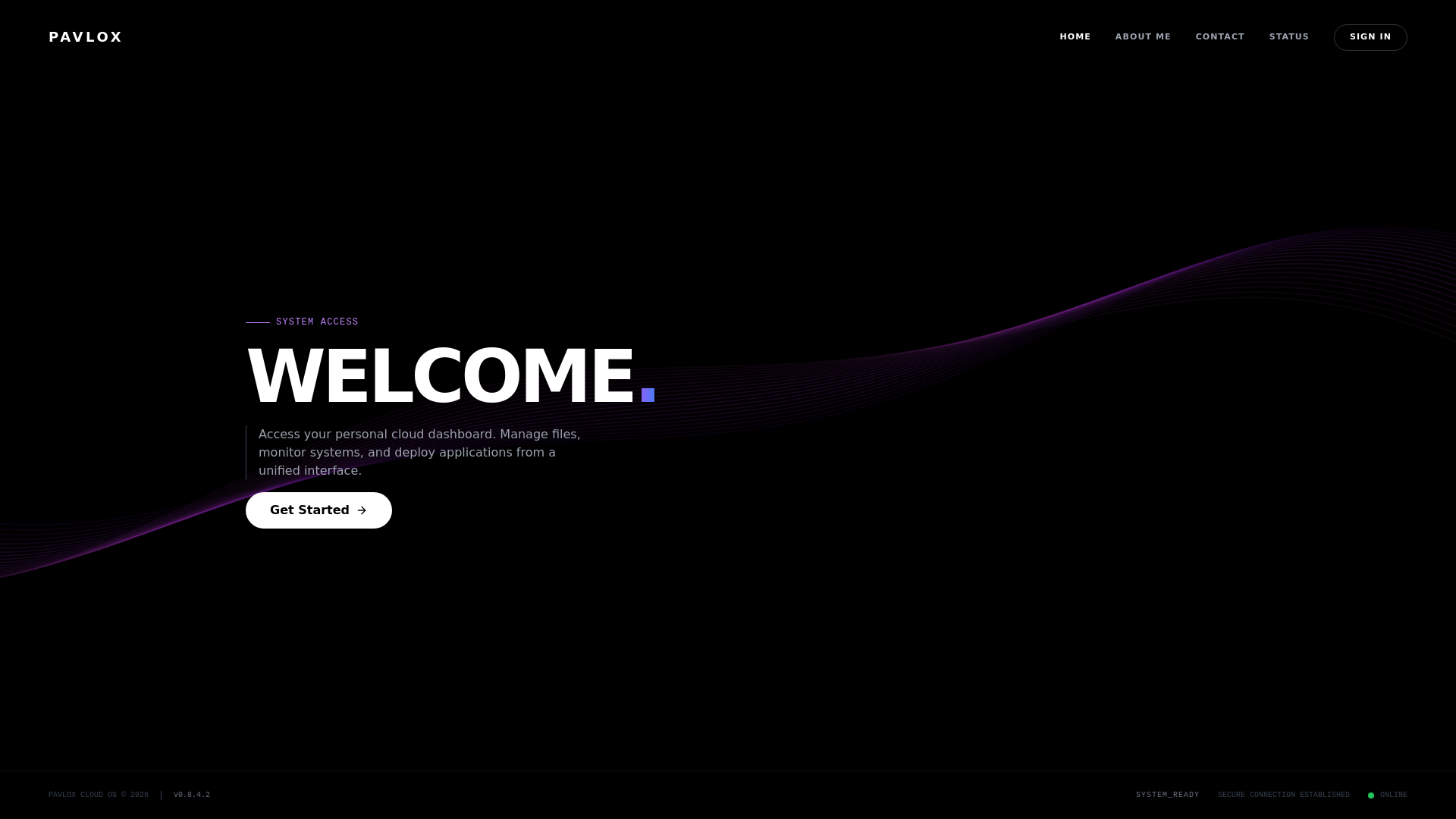 website screenshot of https://pavlox.com