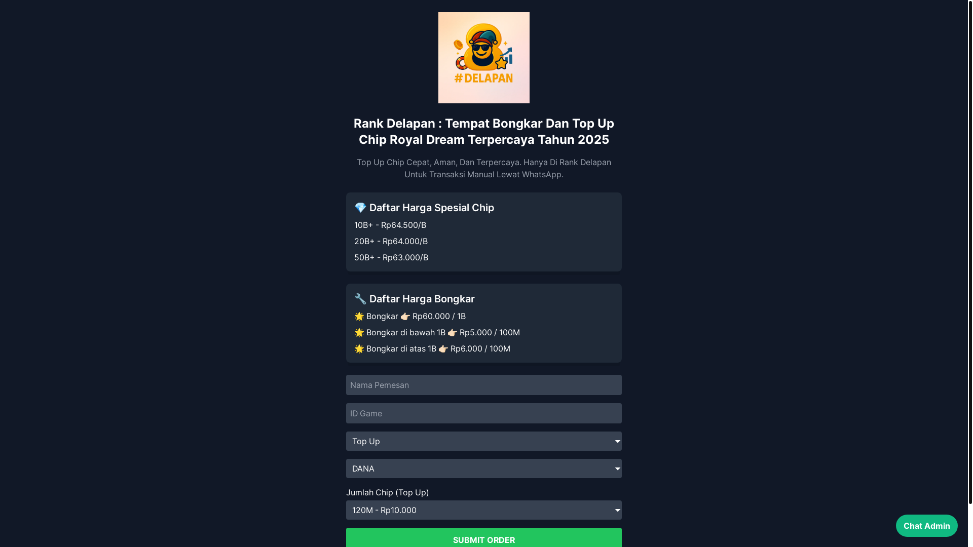 website screenshot of https://topuprankdelapan.pages.dev/