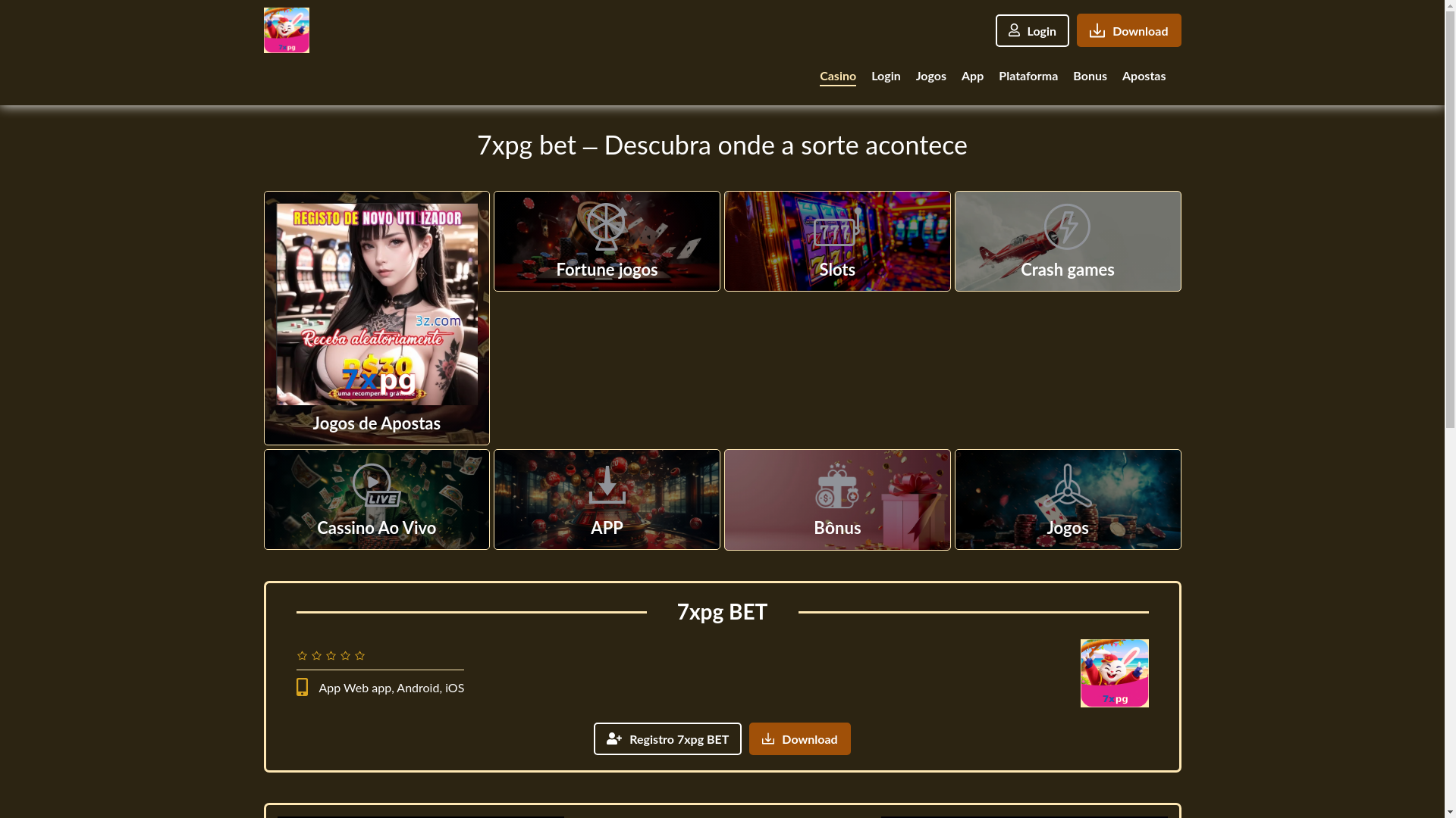 website screenshot of https://7xpg-casino.com/