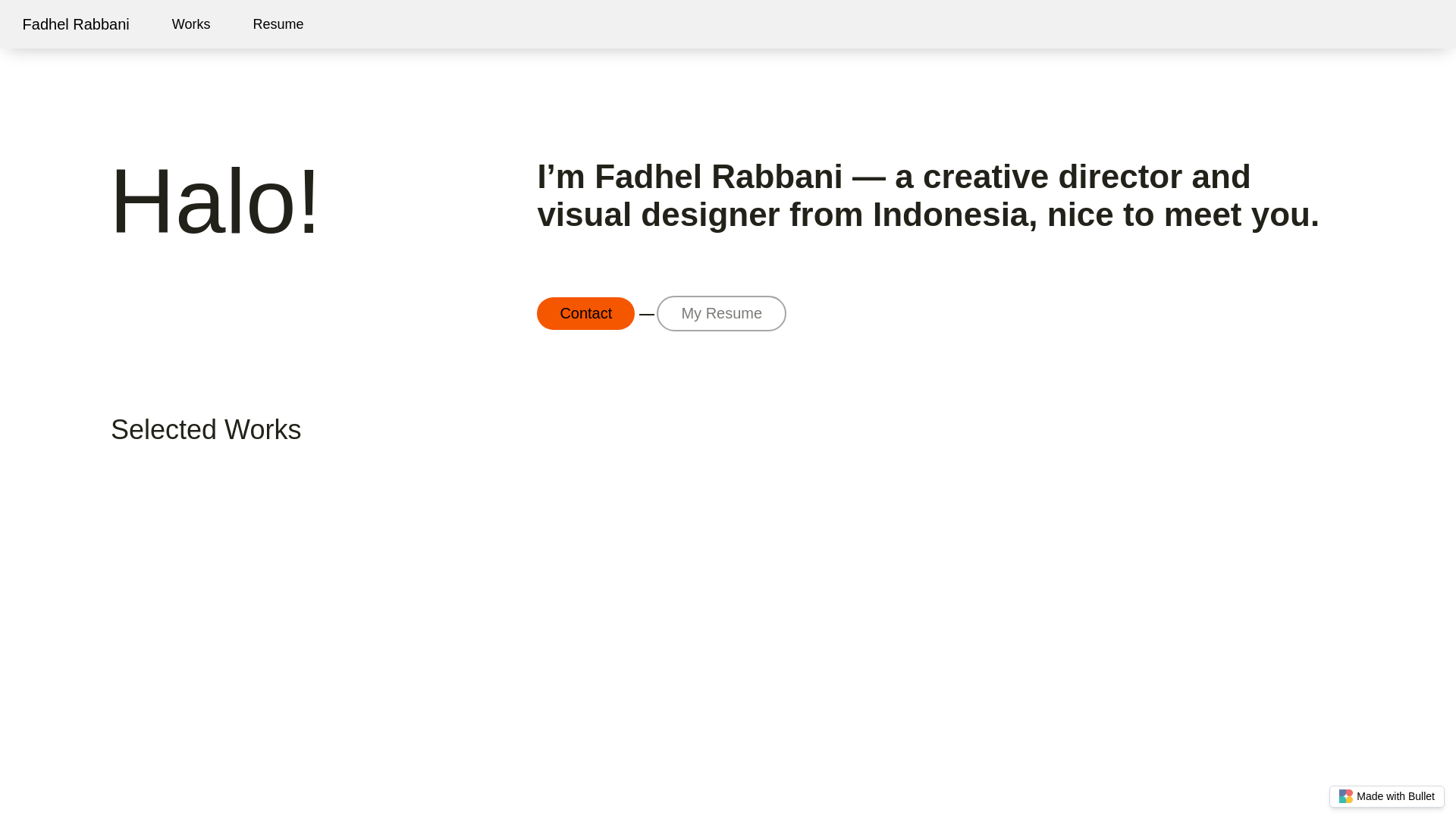 website screenshot of https://fadhelrabbani-bullet.pages.dev/