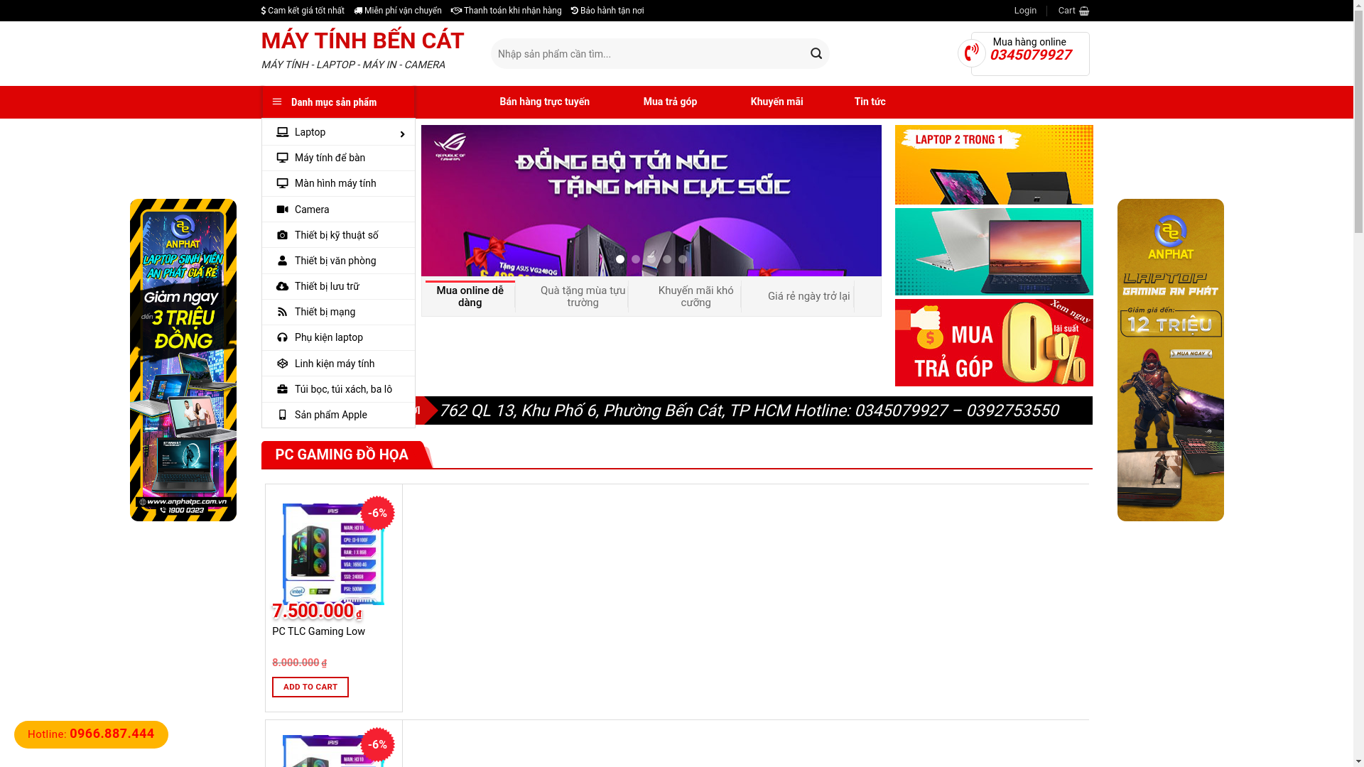website screenshot of https://maytinhthienlinh.com/