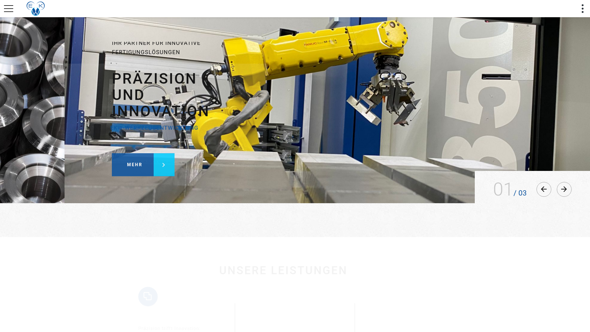 website screenshot of https://ekw-werkzeugentwicklung.com