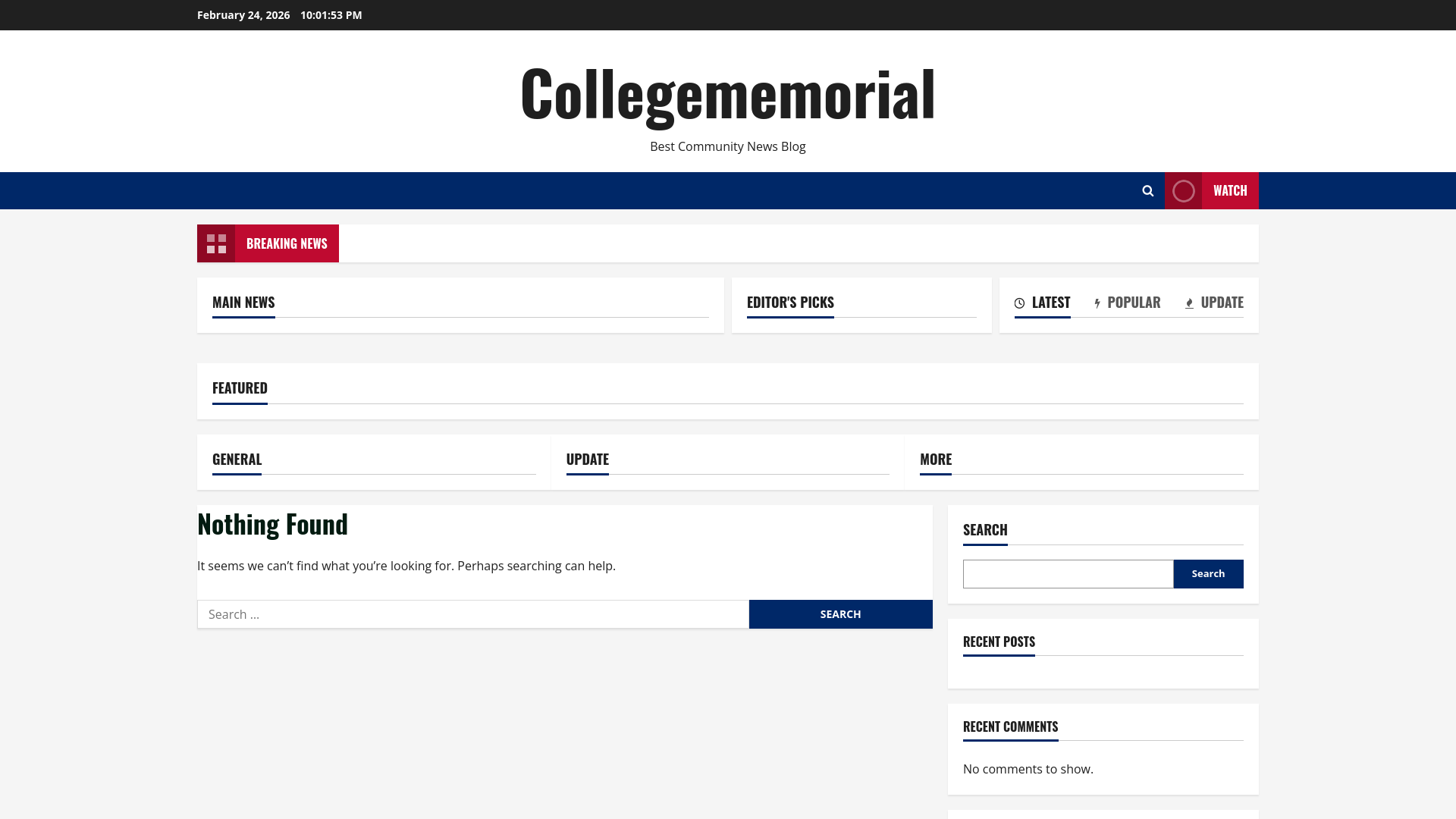 website screenshot of https://collegememorial.site/