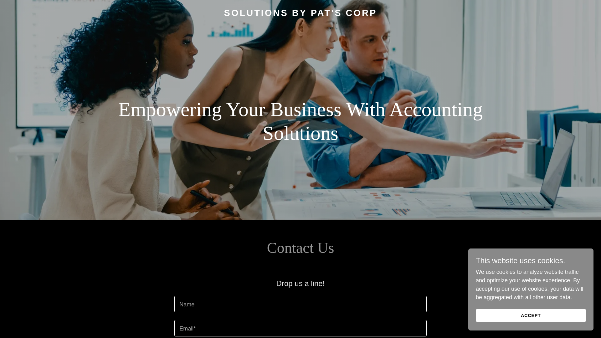website screenshot of https://solutionsbypatscorp.com/