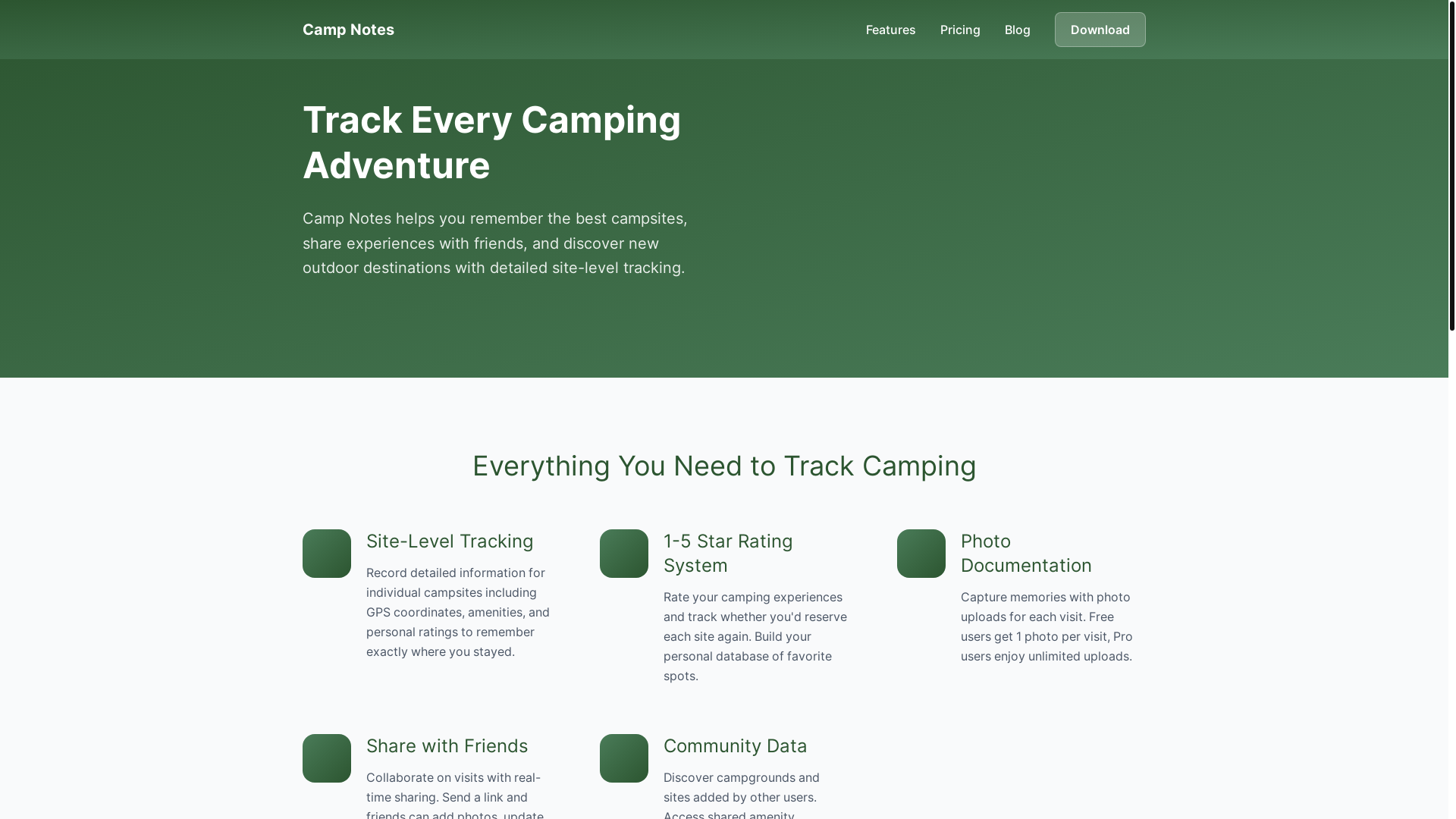 website screenshot of https://campnotes-marketing.pages.dev/