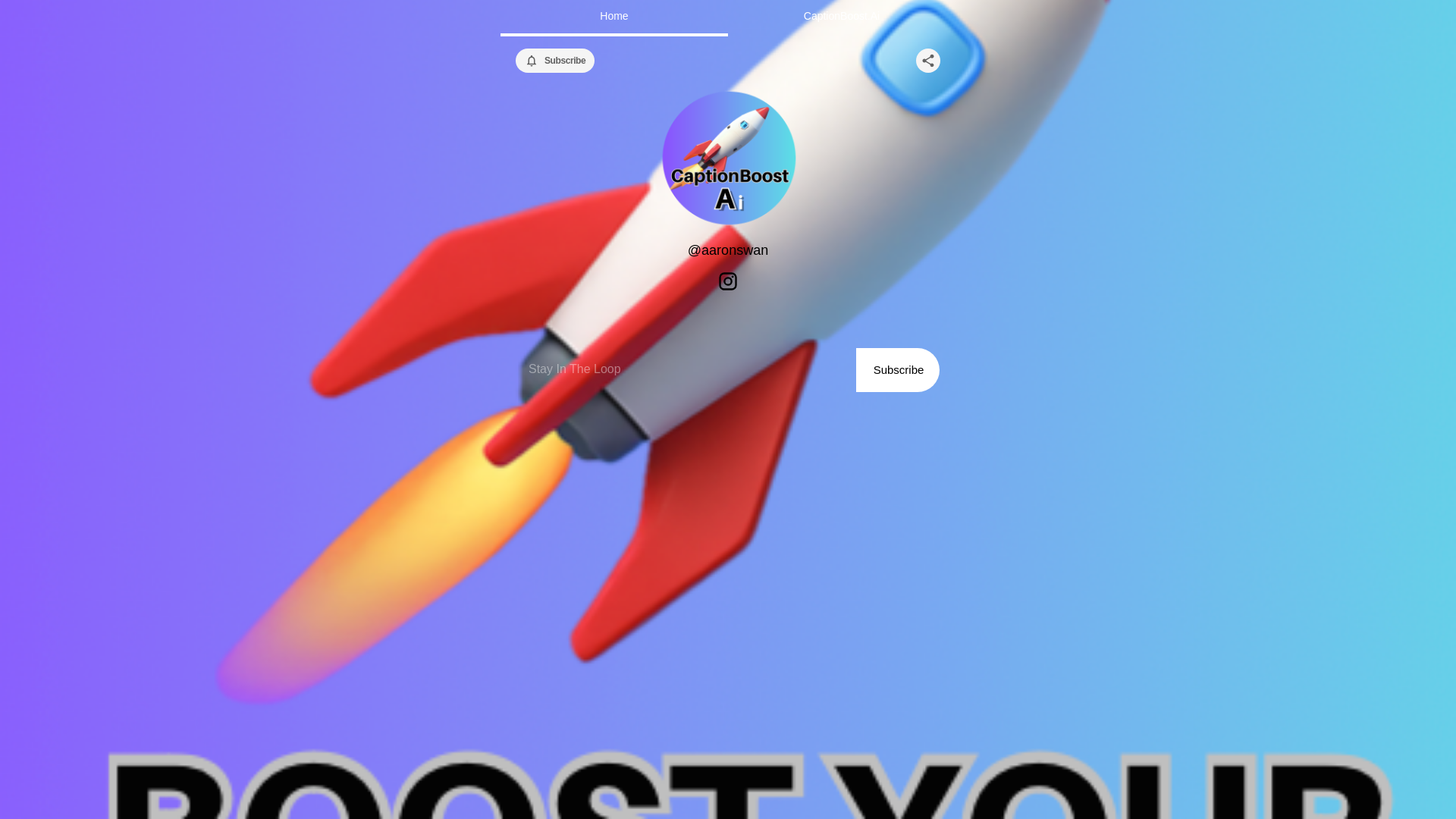 website screenshot of https://captionboostai.com/