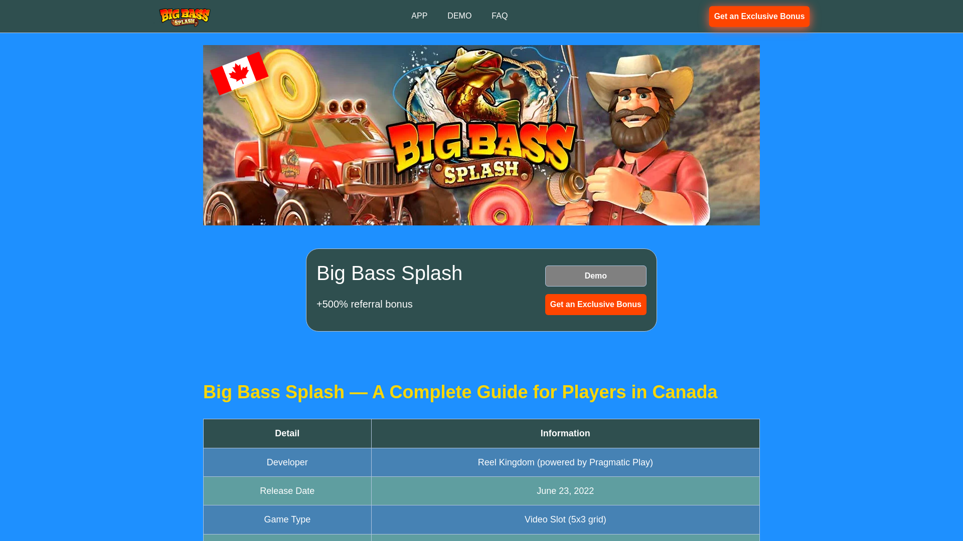 website screenshot of https://bigbasssplashplay.ca/