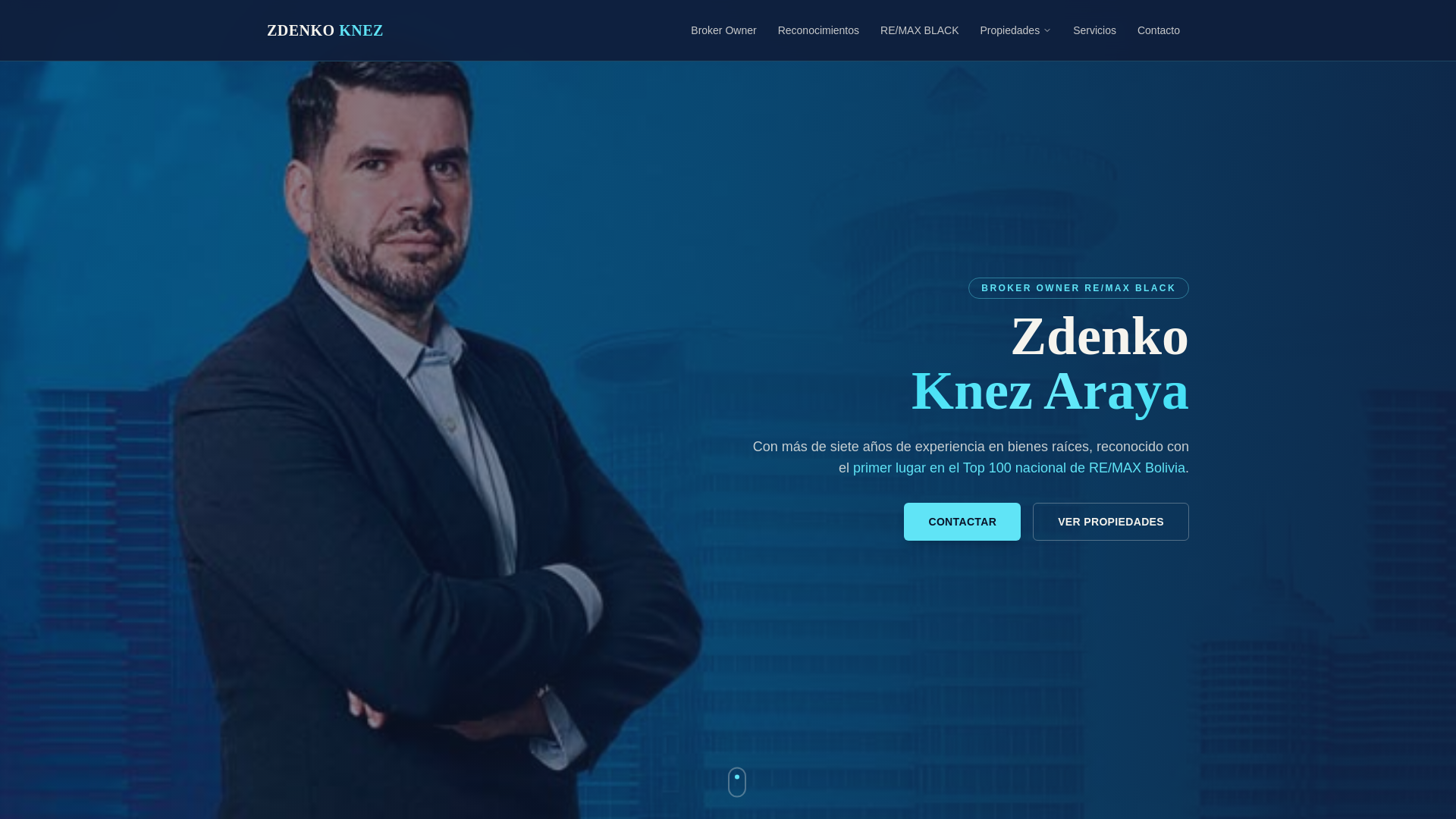website screenshot of https://zdenkoknezbienesraices.com