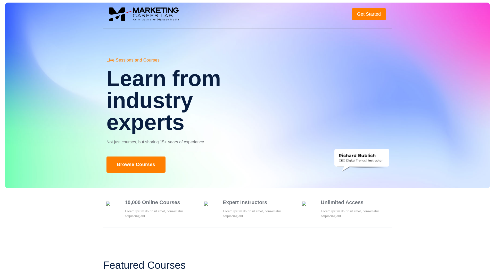 website screenshot of https://marketingcareerlab.com/