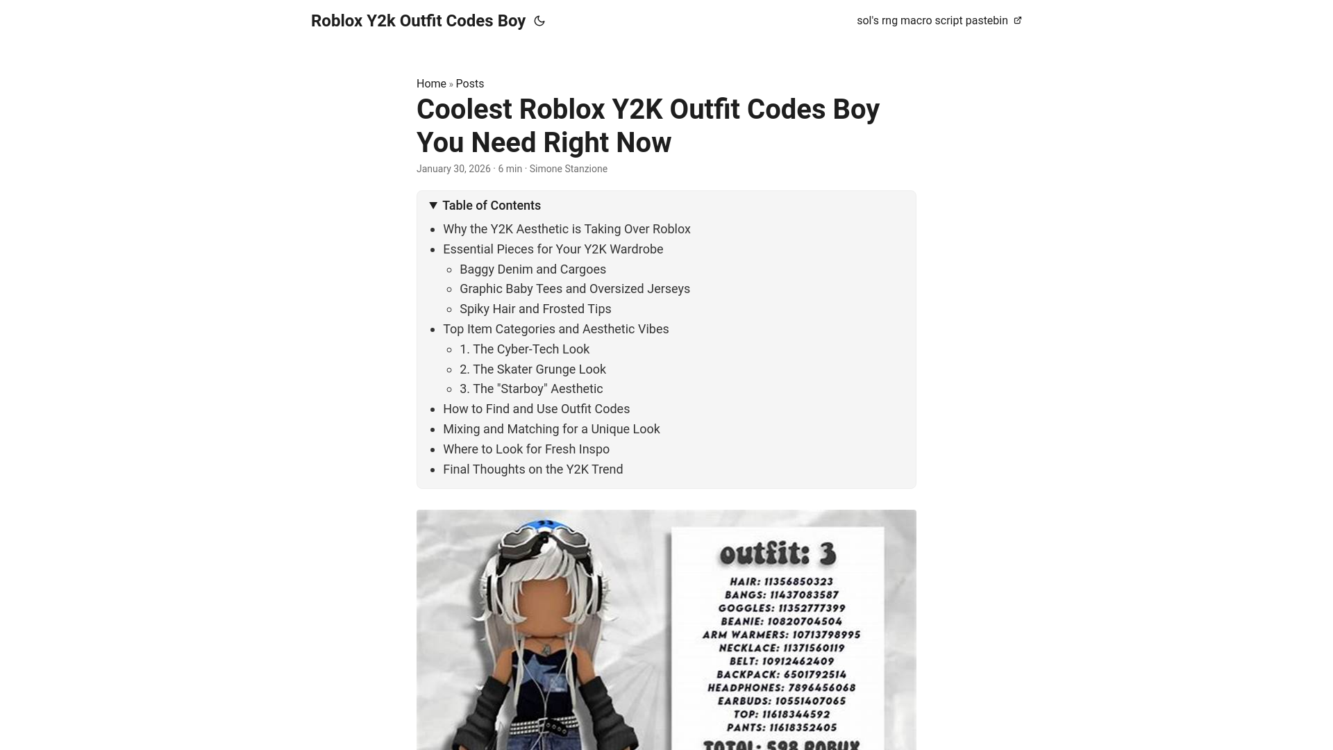 website screenshot of https://roblox-y2k-outfit-codes-boy.pages.dev/