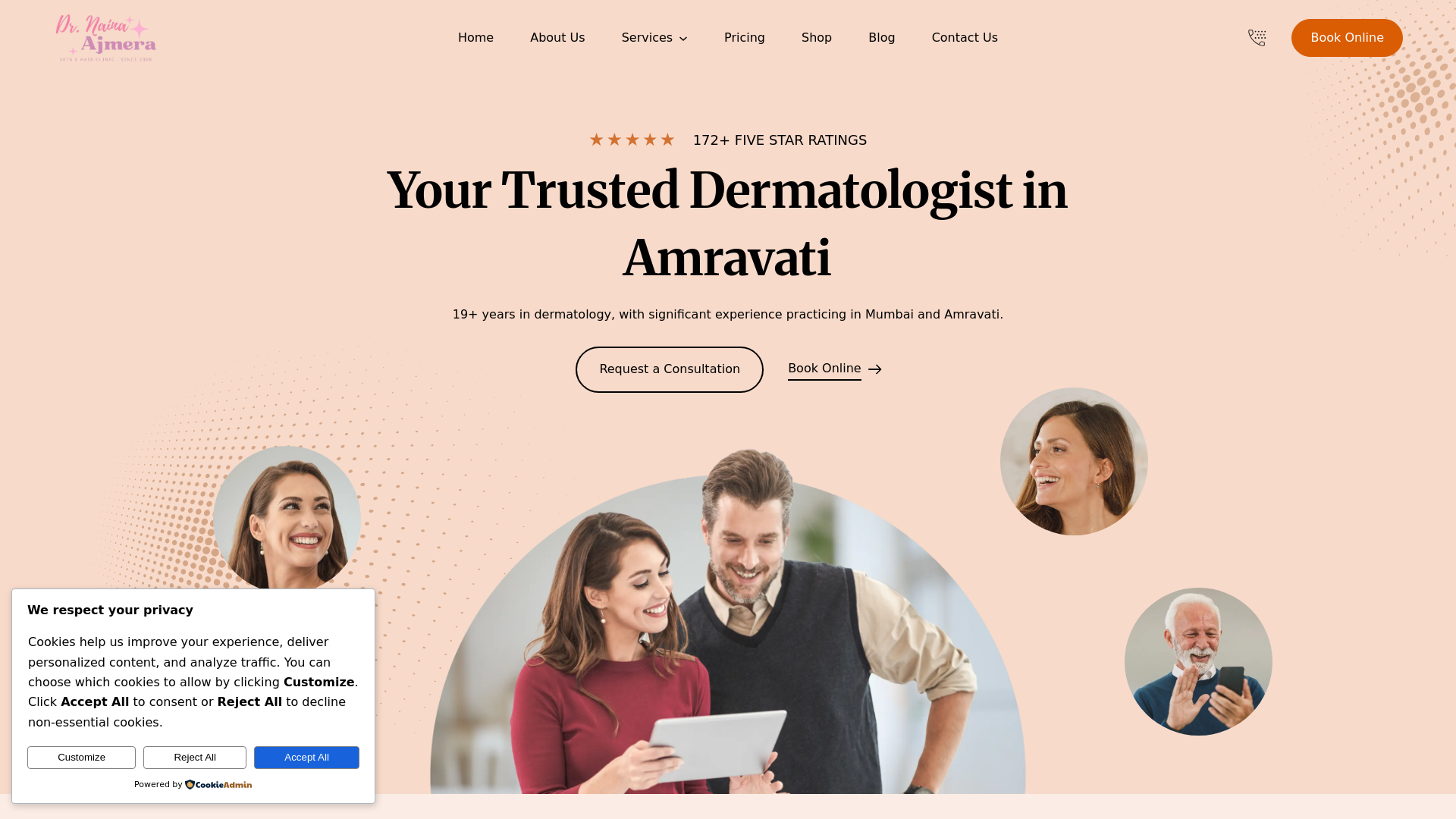 website screenshot of https://drnainaajmera.com/