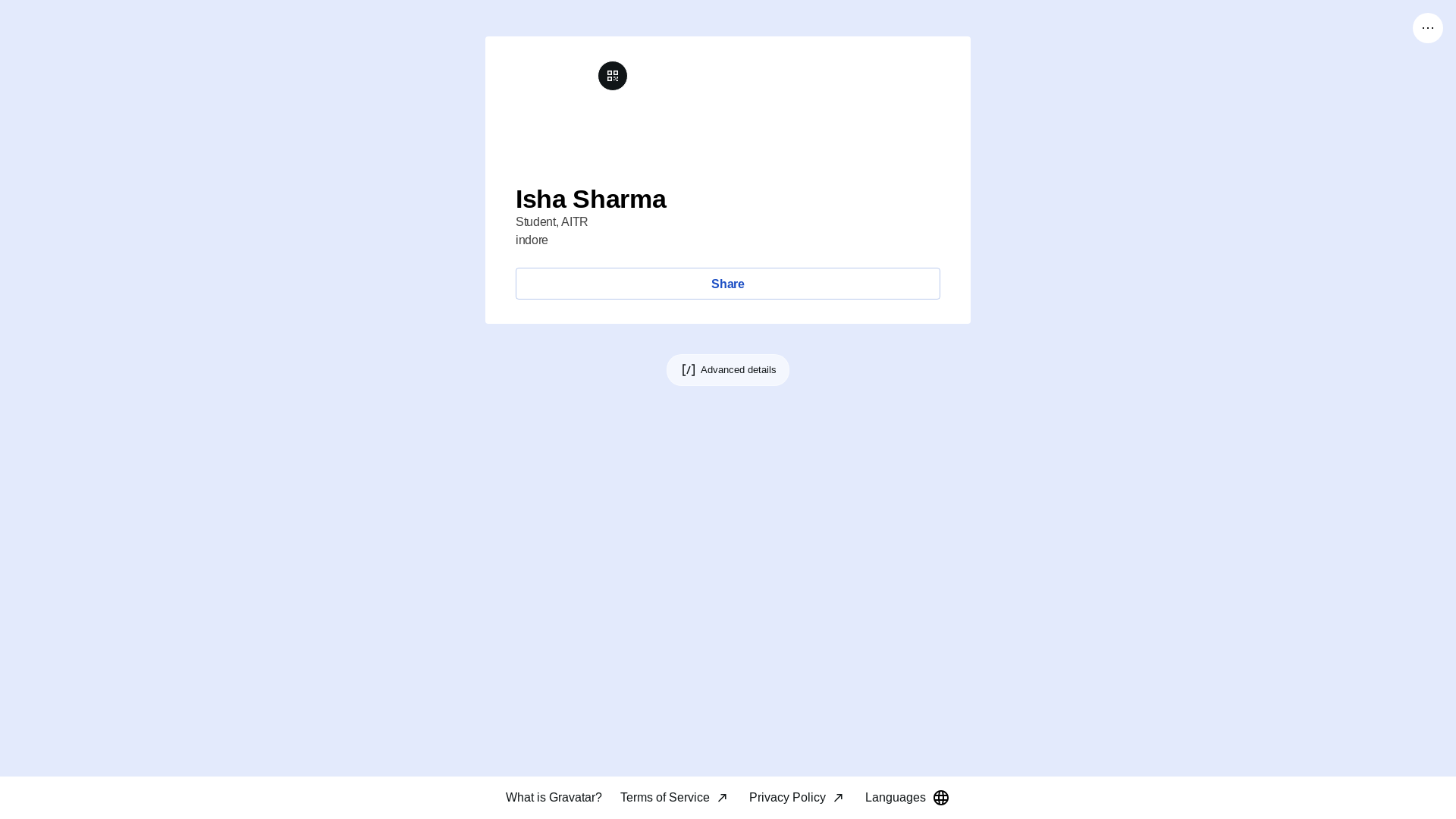 website screenshot of https://ishasharma.life/