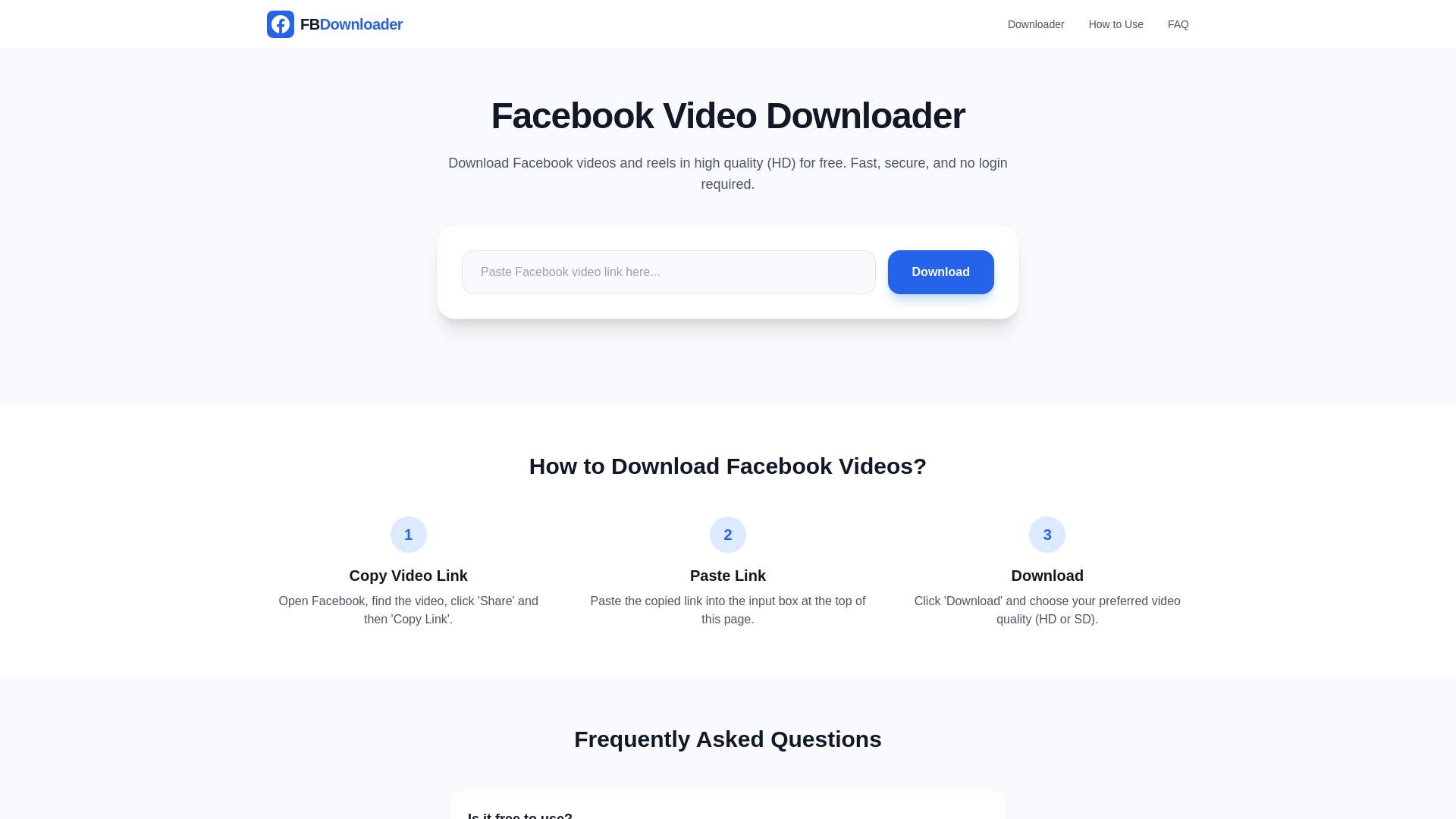 website screenshot of https://fbdown-1zb.pages.dev/