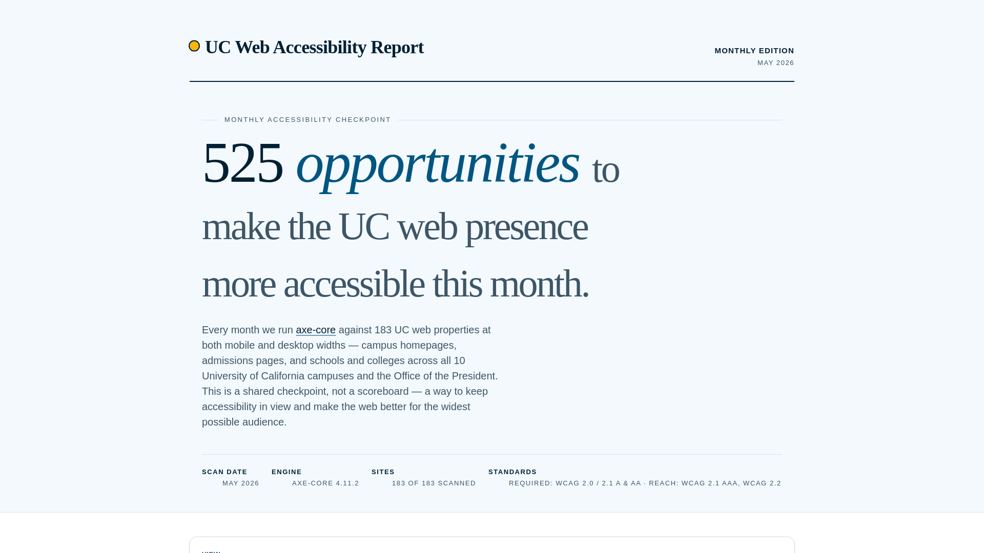 website screenshot of https://uc-homepage-a11y-report.pages.dev/
