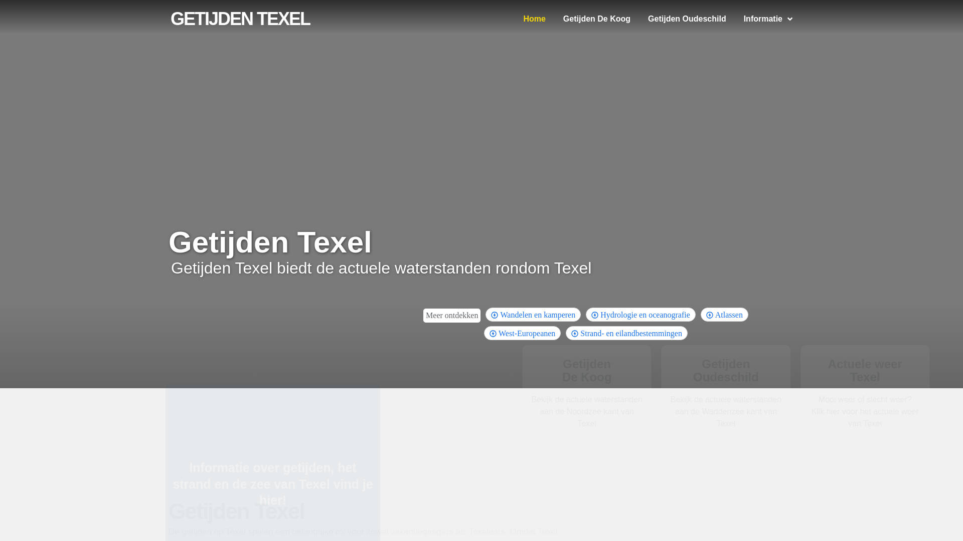 website screenshot of https://waterstandentexel.nl/