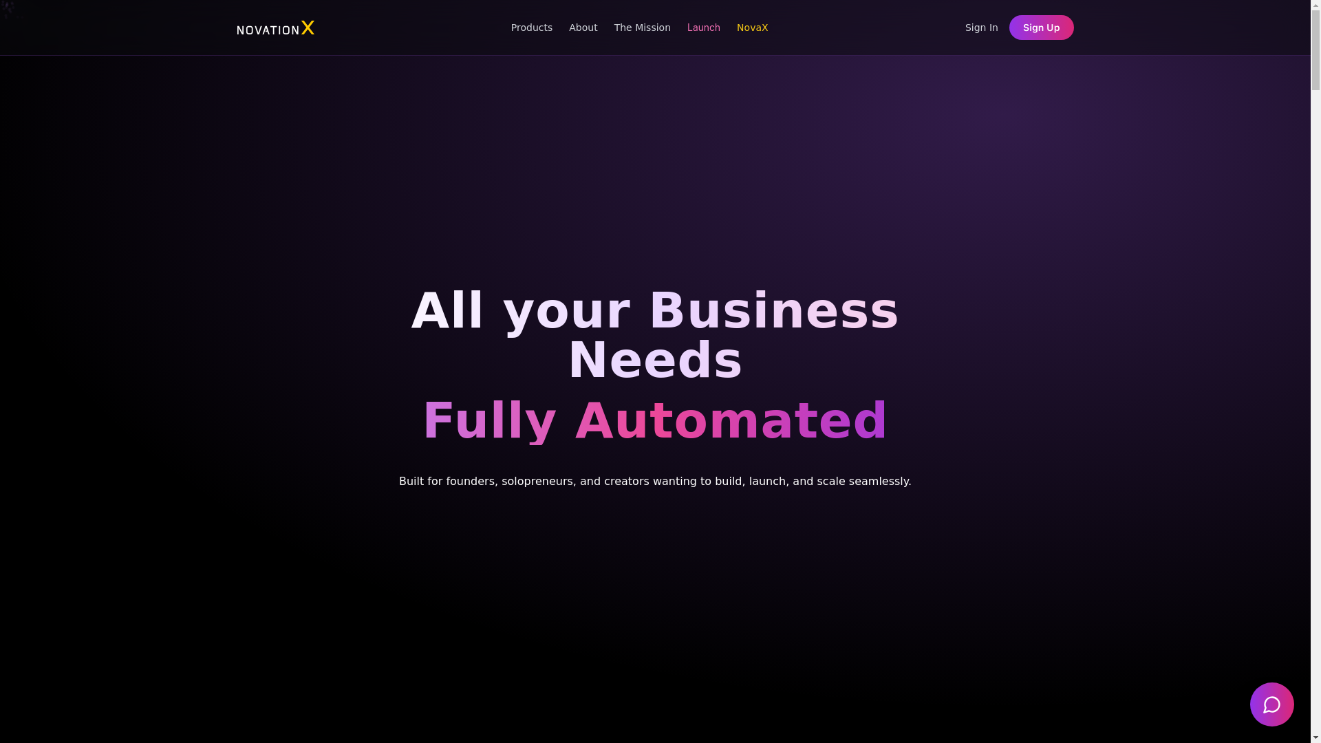 website screenshot of https://novationx.co/