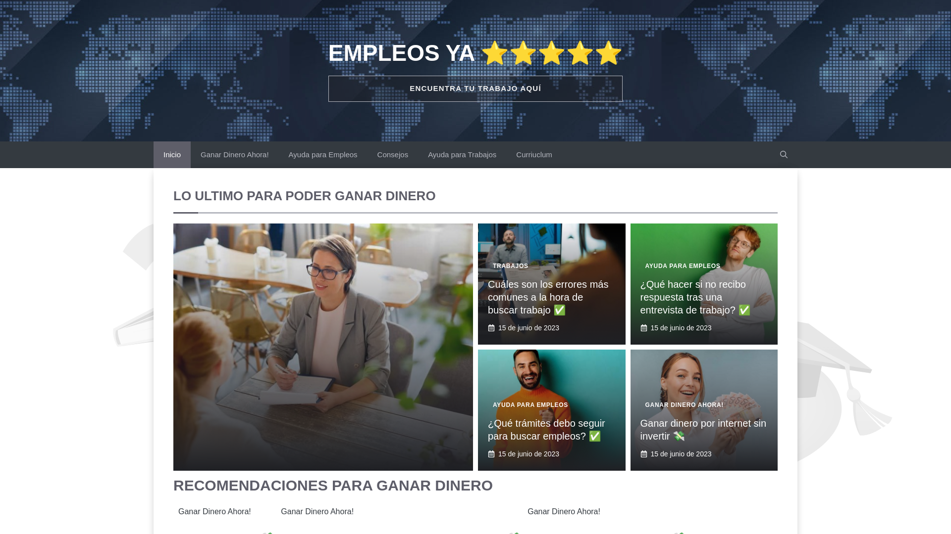 website screenshot of https://empleosya.es