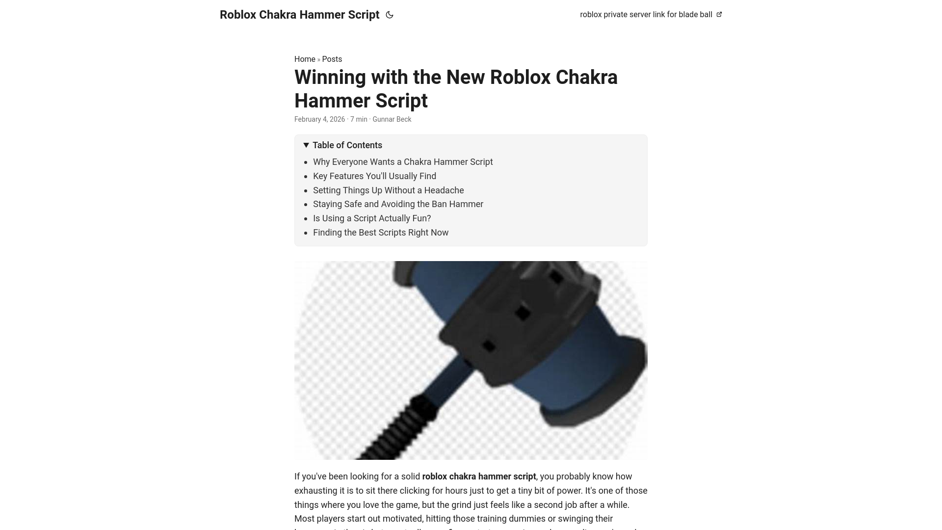 website screenshot of https://roblox-chakra-hammer-script.pages.dev/