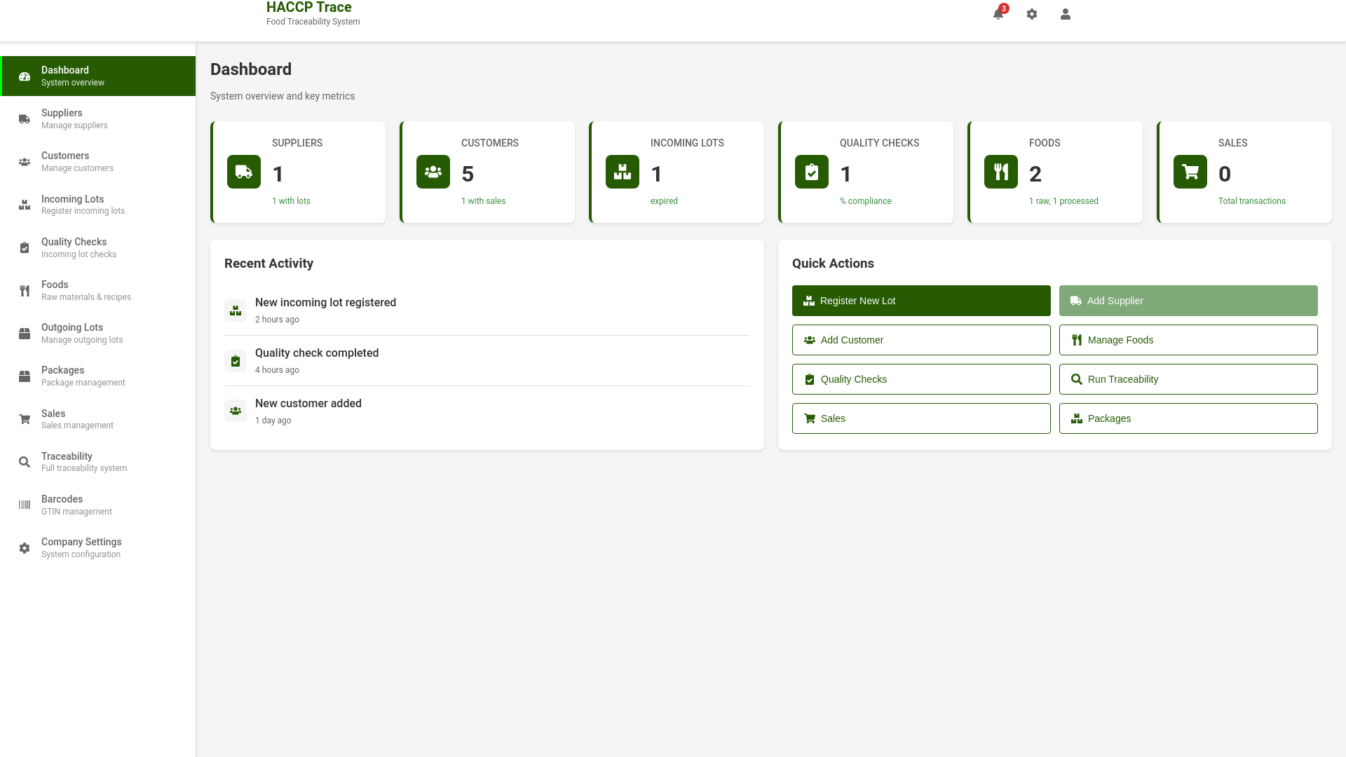 website screenshot of https://haccp-trace-frontend.pages.dev/